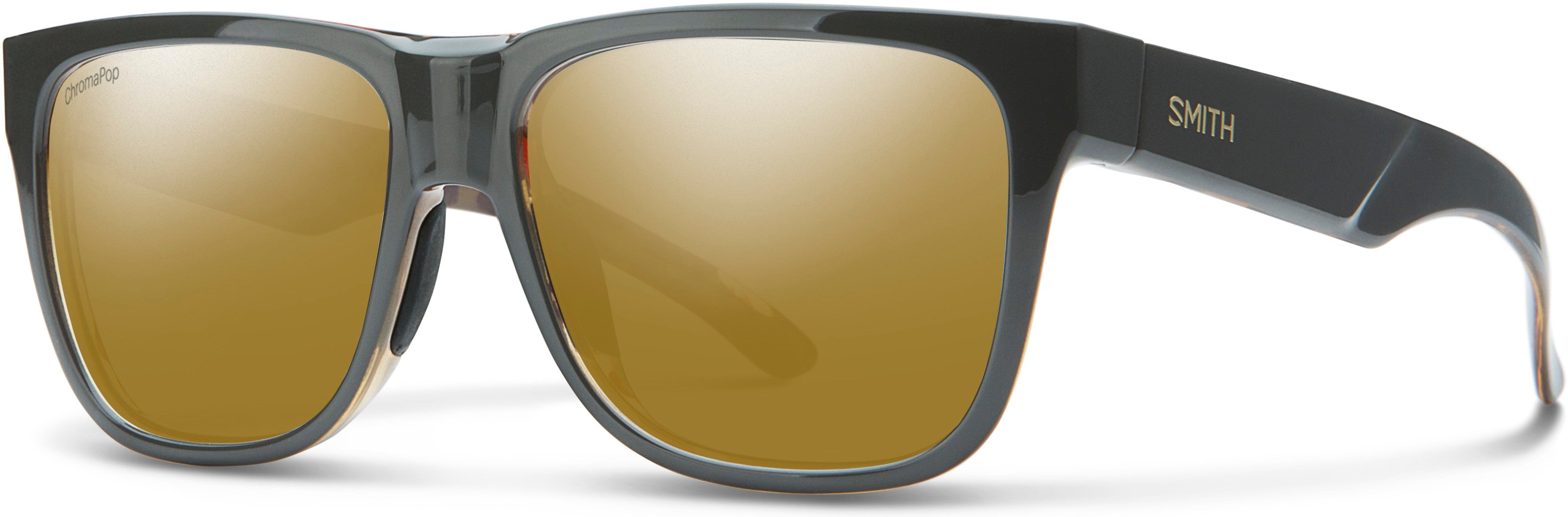 Smith Lowdown 2 Rectangular Sunglasses 0ACI-0ACI  Gray Bksptd (QE Bronze Sp CP Pz)