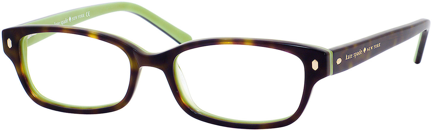 Kate Spade Lucyann Us Rectangular Eyeglasses 0DV2-0DV2  Tortoise Kiwi (00 Demo Lens)