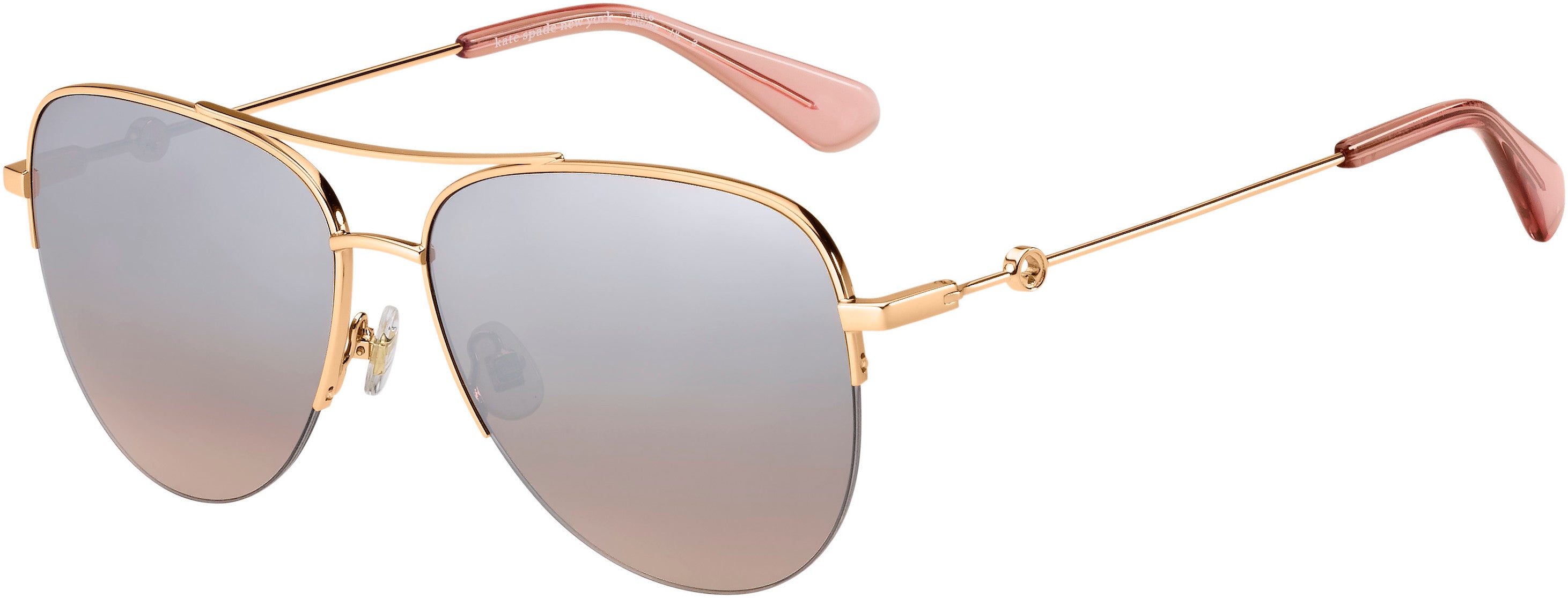 Kate Spade Maisie/G/S Navigator Sunglasses 035J-035J  Pink (G4 Silver Mirror Shaded Brown)