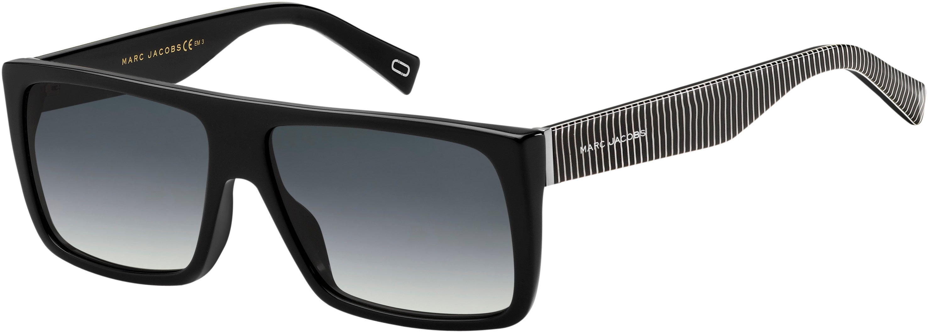 Marc Jacobs Marc Icon 096/S Rectangular Sunglasses 0807-0807  Black (9O Dark Gray Gradient)