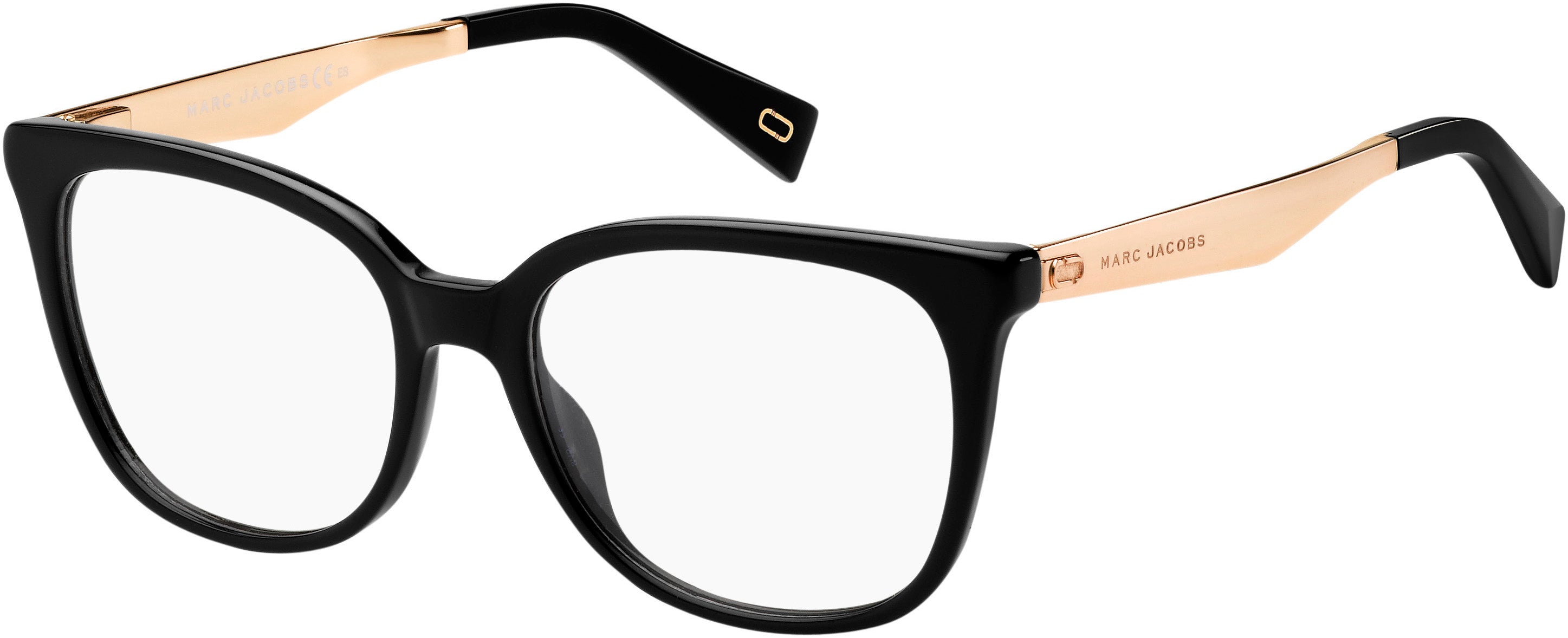 Marc Jacobs Marc 207 Rectangular Eyeglasses 02M2-02M2  Black Gold (00 Demo Lens)