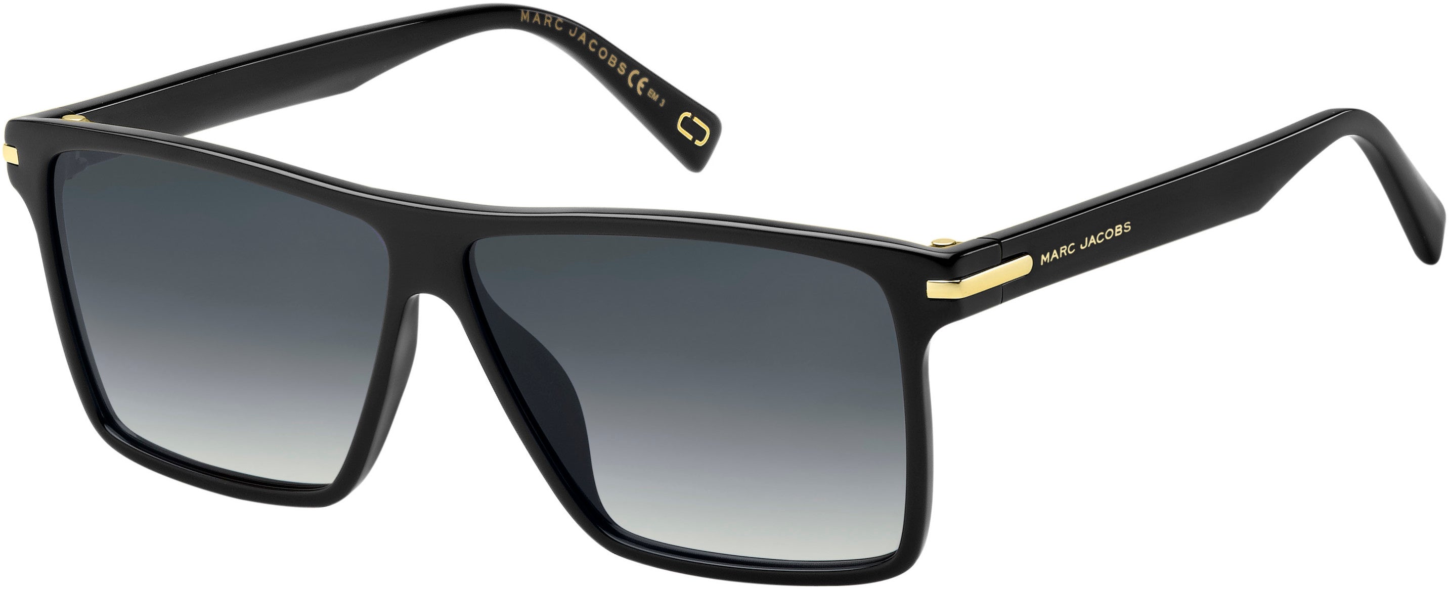 Marc Jacobs Marc 222/S Rectangular Sunglasses 0807-0807  Black (9O Dark Gray Gradient)
