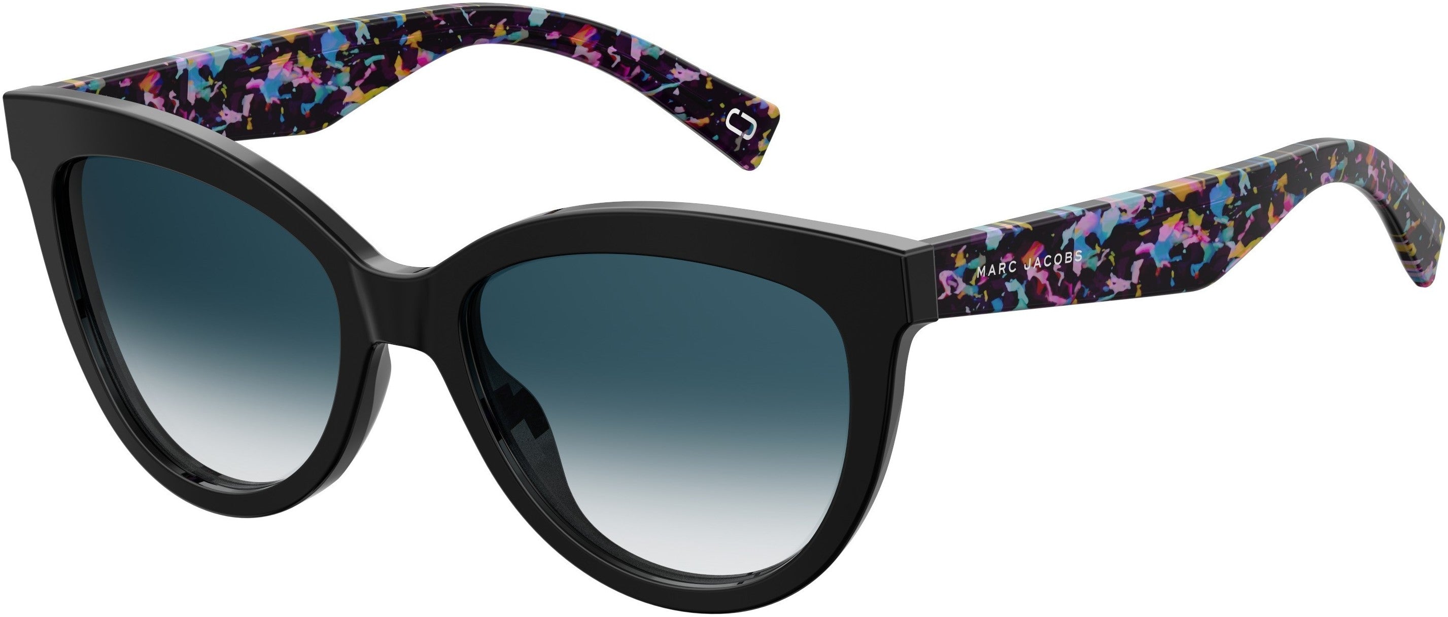 Marc Jacobs Marc 310/S Cat Eye/butterfly Sunglasses 05MB-05MB  Black Multi-c (08 Blue Shaded)