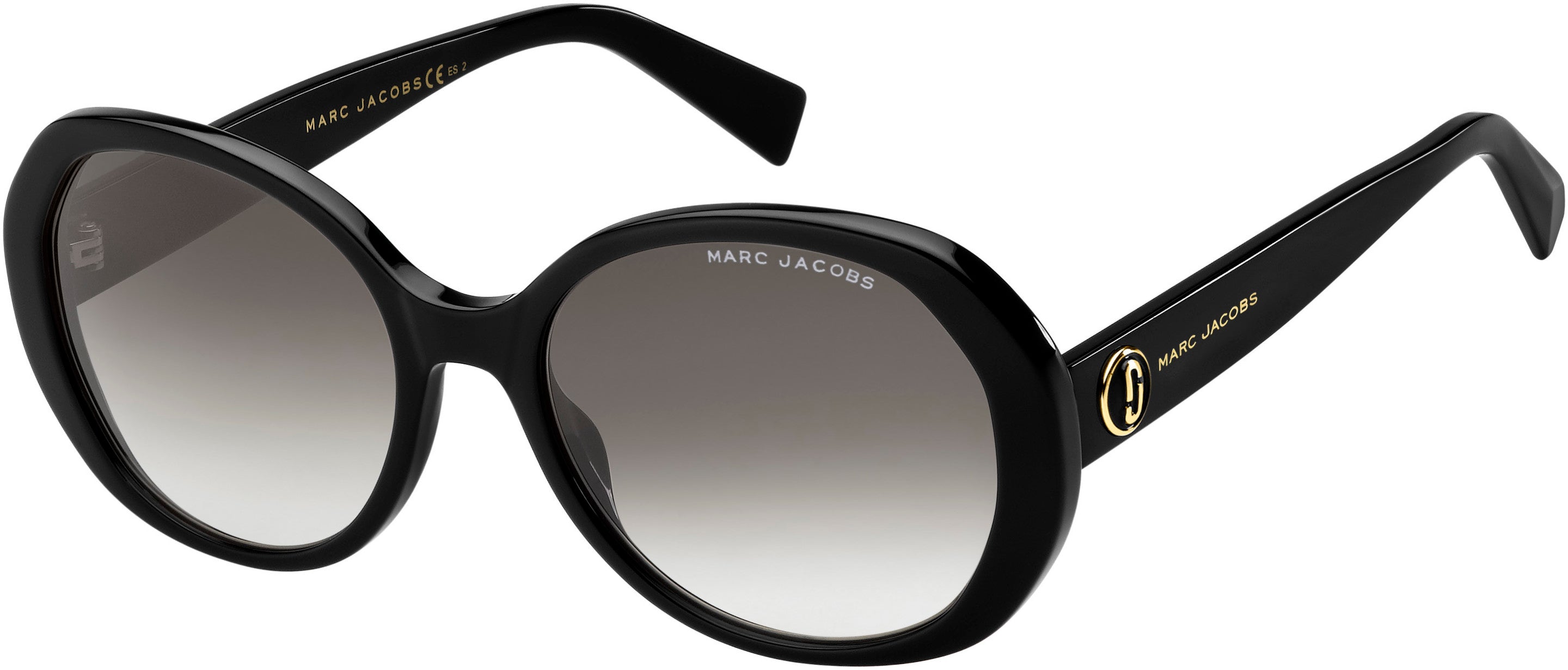Marc Jacobs Marc 377/S Oval Modified Sunglasses 0807-0807  Black (IB Gray Shaded Green)