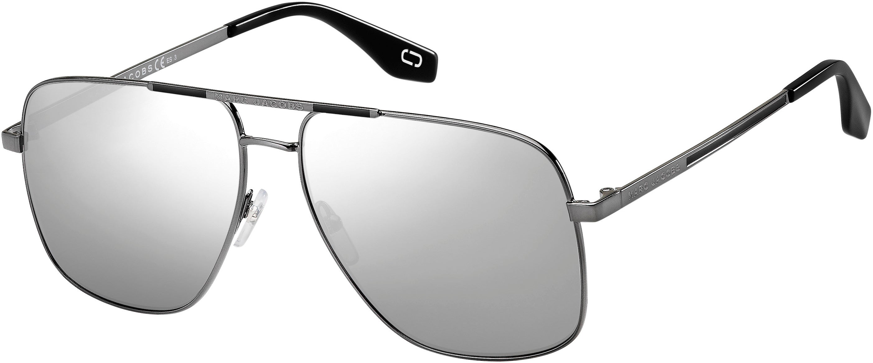 Marc Jacobs Marc 387/S Navigator Sunglasses 0807-0807  Black (T4 Silver Mirror)