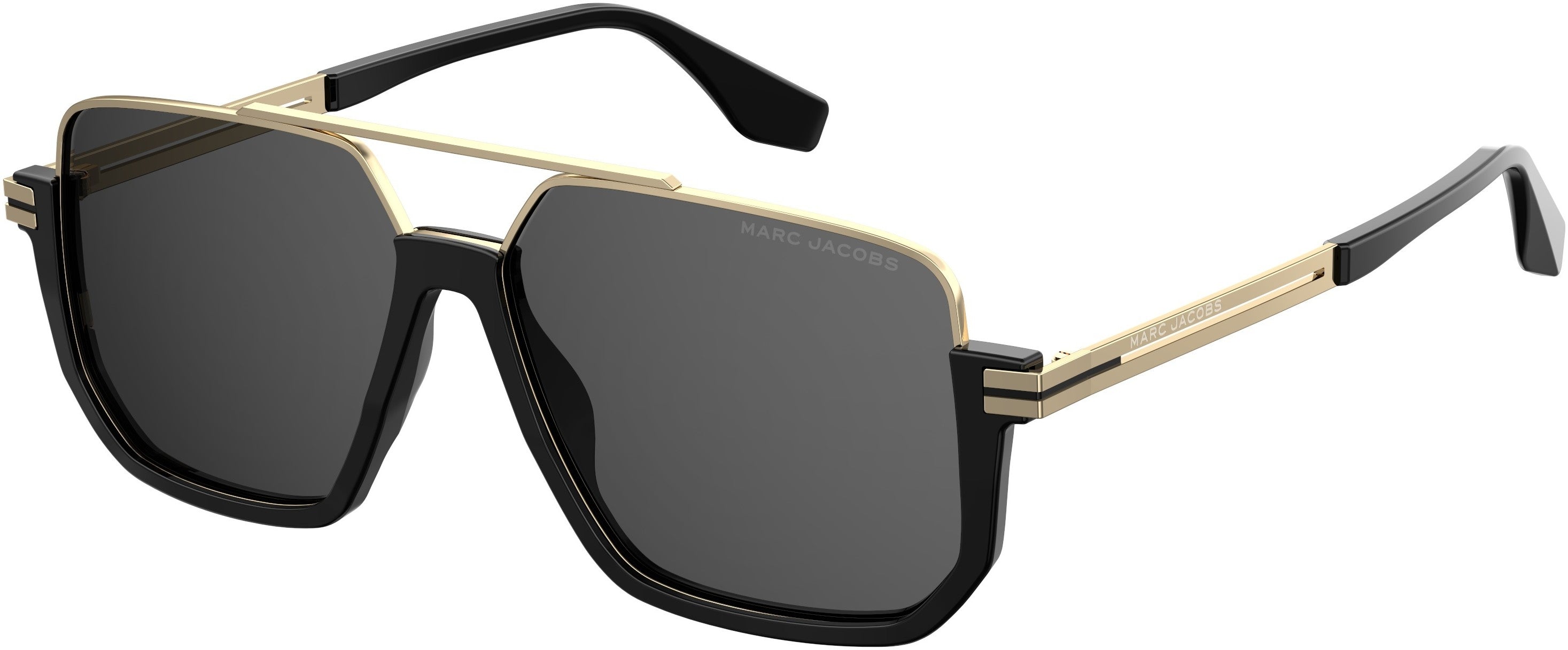Marc Jacobs Marc 413/S Navigator Sunglasses 02M2-02M2  Black Gold (IR Gray)