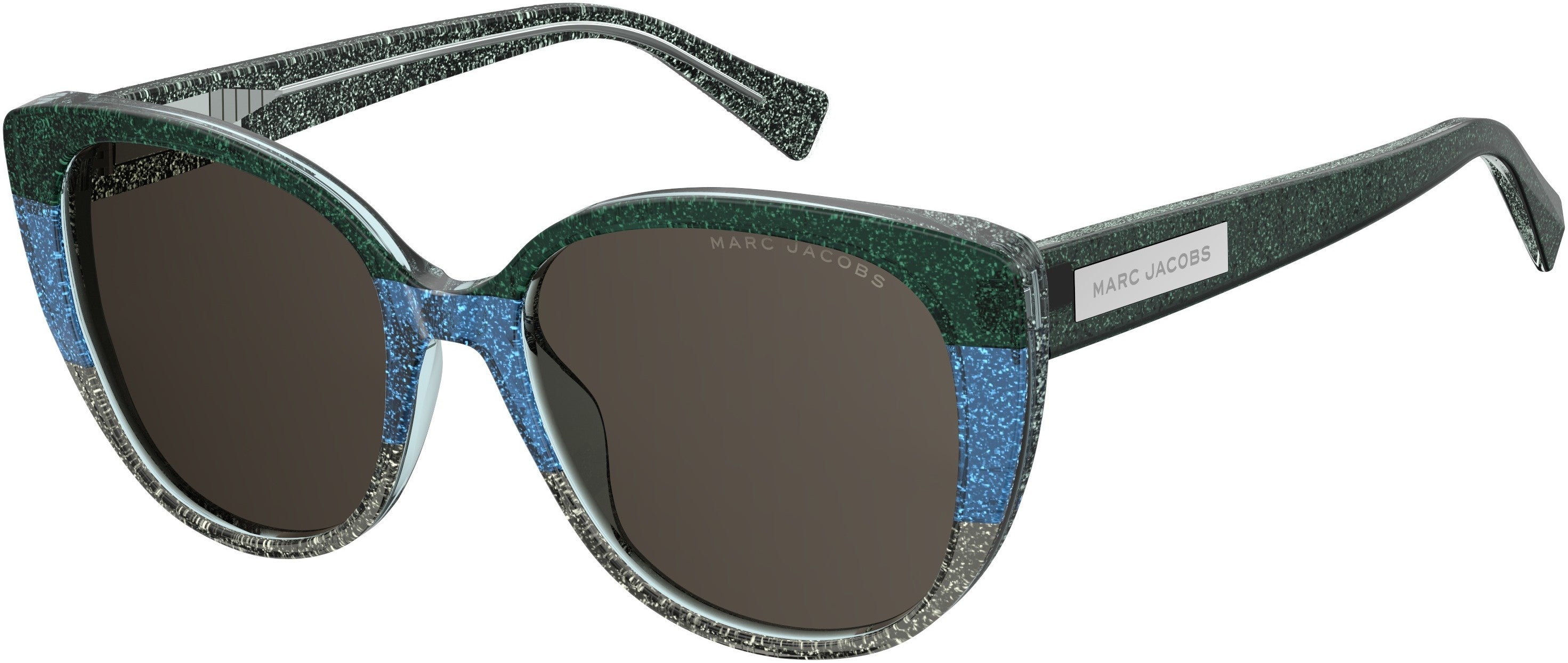 Marc Jacobs Marc 421/S Cat Eye/butterfly Sunglasses 0STX-0STX  Green Bl Glitter (IR Gray)