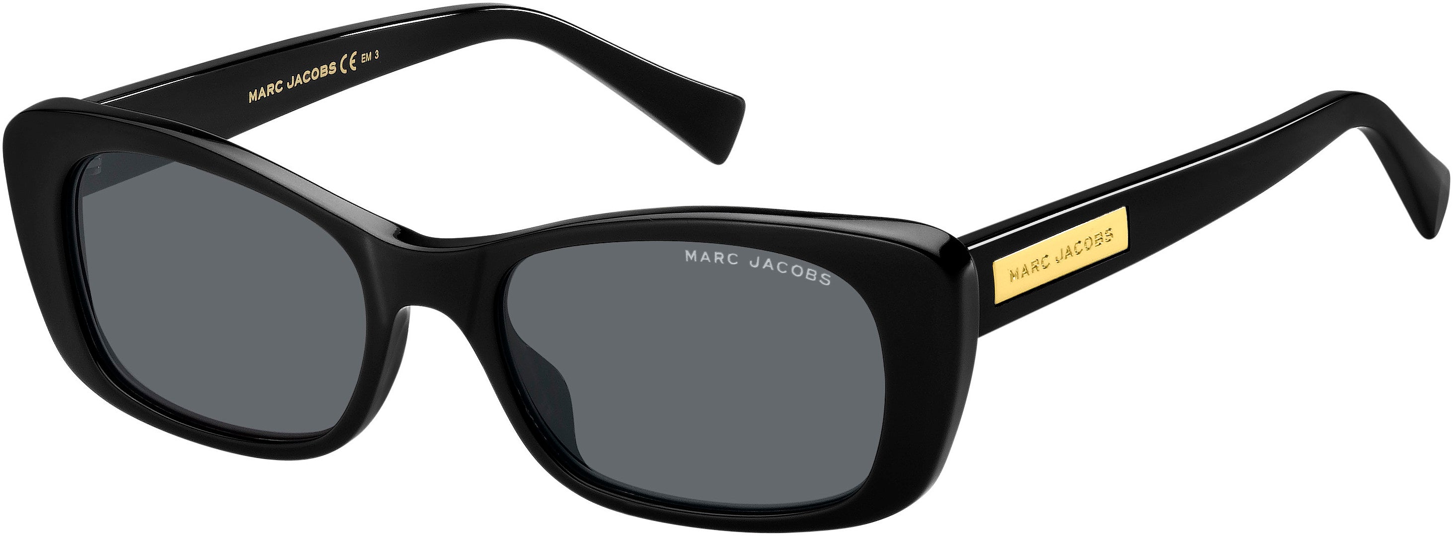 Marc Jacobs Marc 422/S Rectangular Sunglasses 0807-0807  Black (IR Gray)
