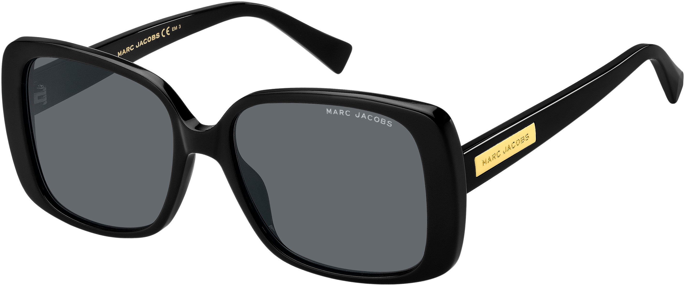 Marc Jacobs Marc 423/S Square Sunglasses 0807-0807  Black (IR Gray)