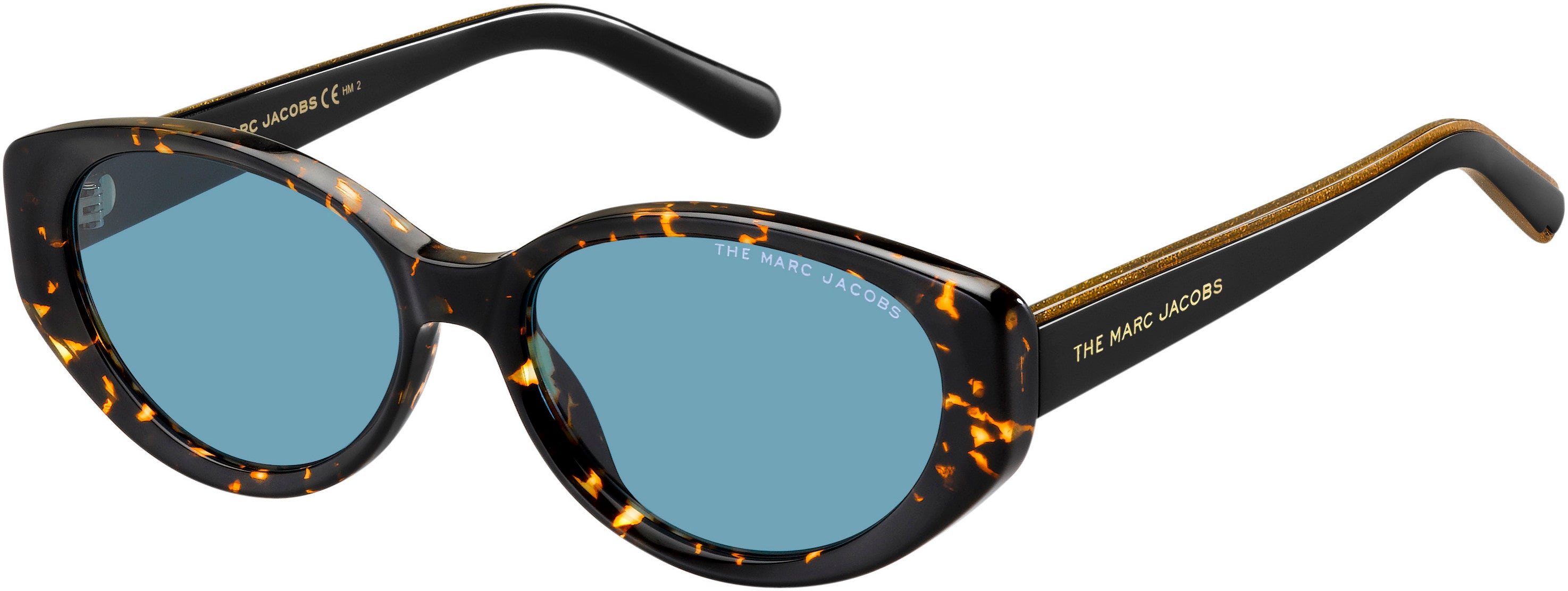 Marc Jacobs Marc 460/S Oval Modified Sunglasses 0581-0581  Havana Black (KU Blue)