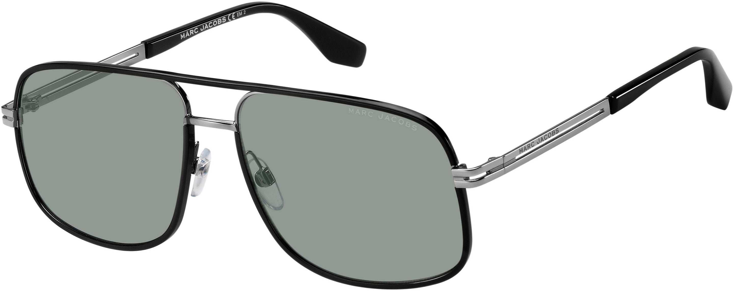 Marc Jacobs Marc 470/S Square Sunglasses 085K-085K  Ruthenium Black (QT Green)
