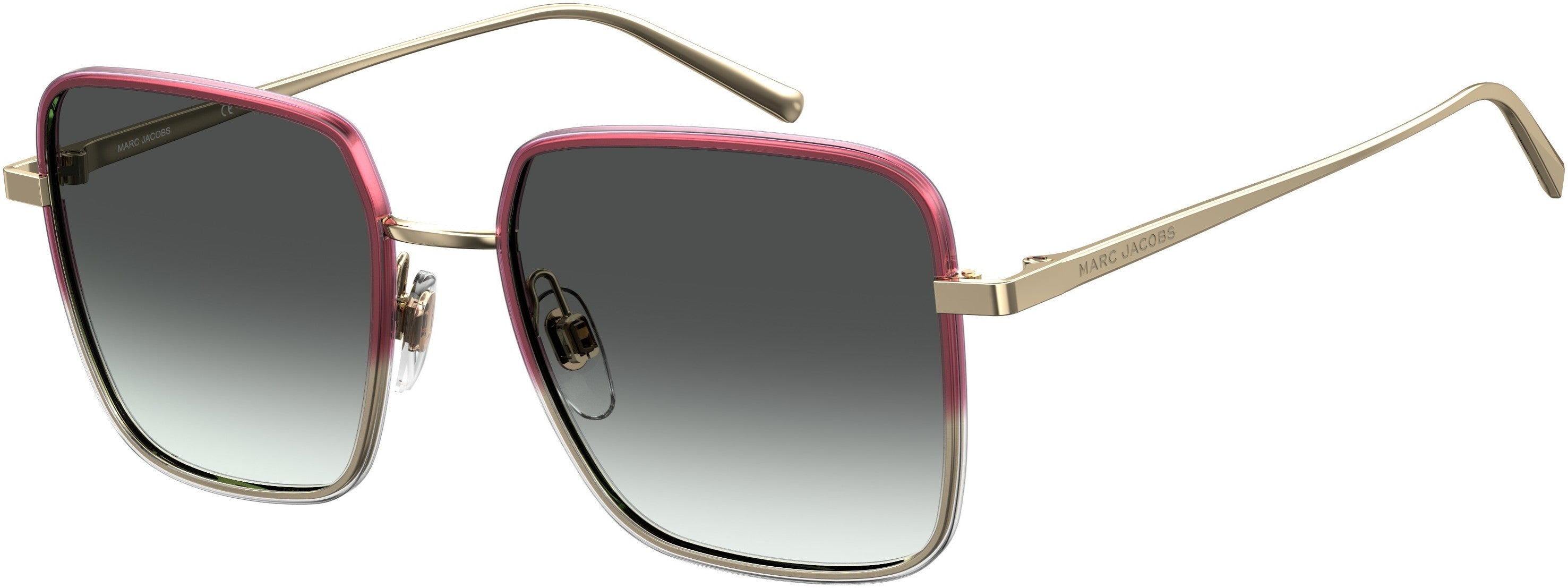 Marc Jacobs Marc 477/S Square Sunglasses 06K3-06K3  Burgundy Gold (9O Dark Gray Gradient)
