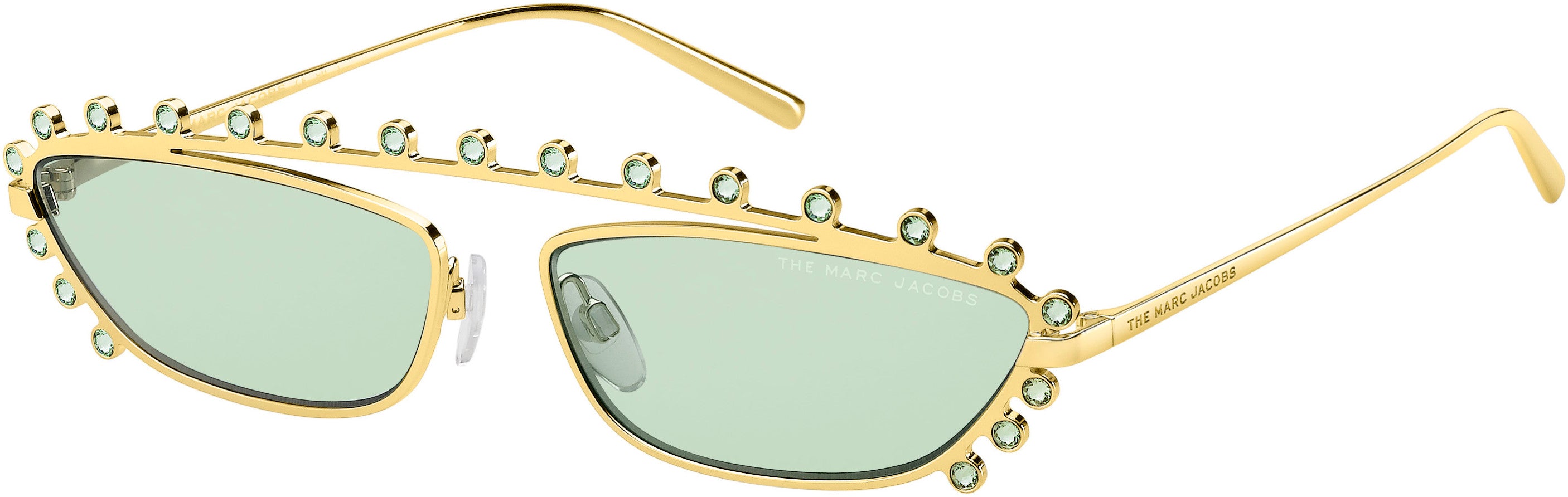 Marc Jacobs Marc 487/S Rectangular Sunglasses 0PEF-0PEF  Gold Green (QT Green)