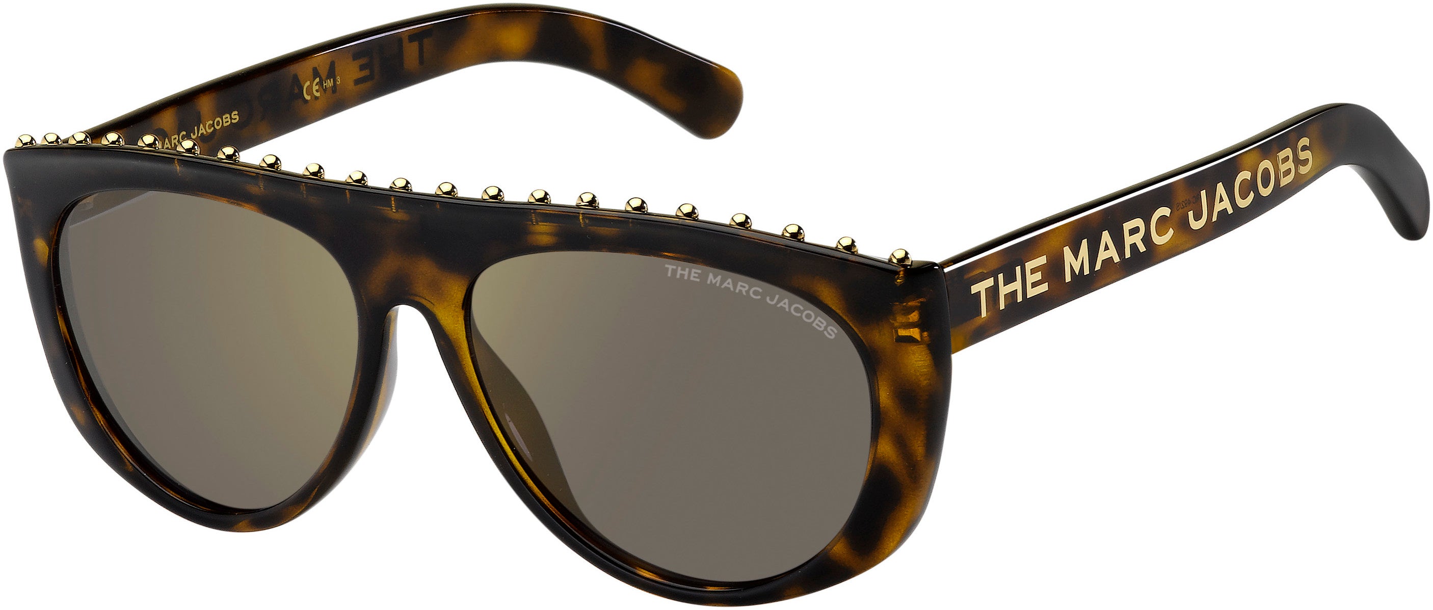 Marc Jacobs Marc 492/S Rectangular Sunglasses 0086-0086  Dark Havana (K1 Gold Mirror)