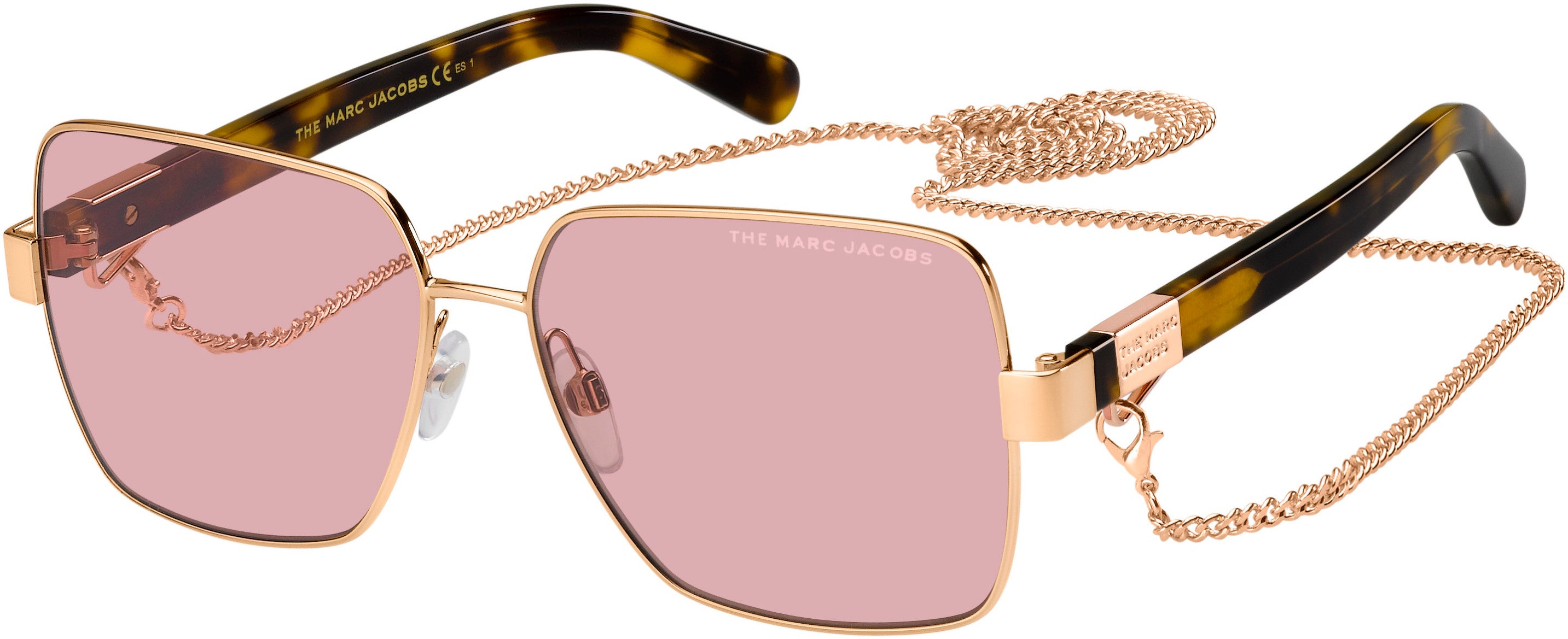 Marc Jacobs Marc 495/S Square Sunglasses 0DYE-0DYE  Gold Copper (U1 Pink)