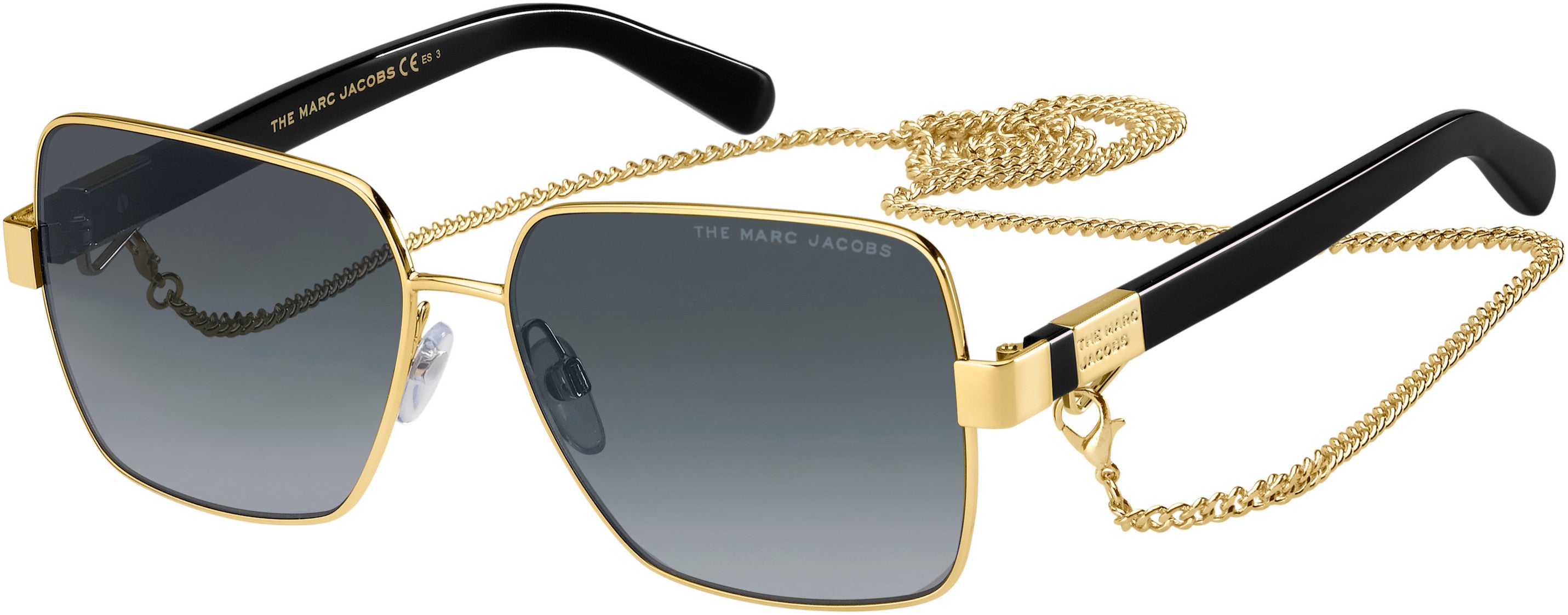 Marc Jacobs Marc 495/S Square Sunglasses 0J5G-0J5G  Gold (9O Dark Gray Gradient)
