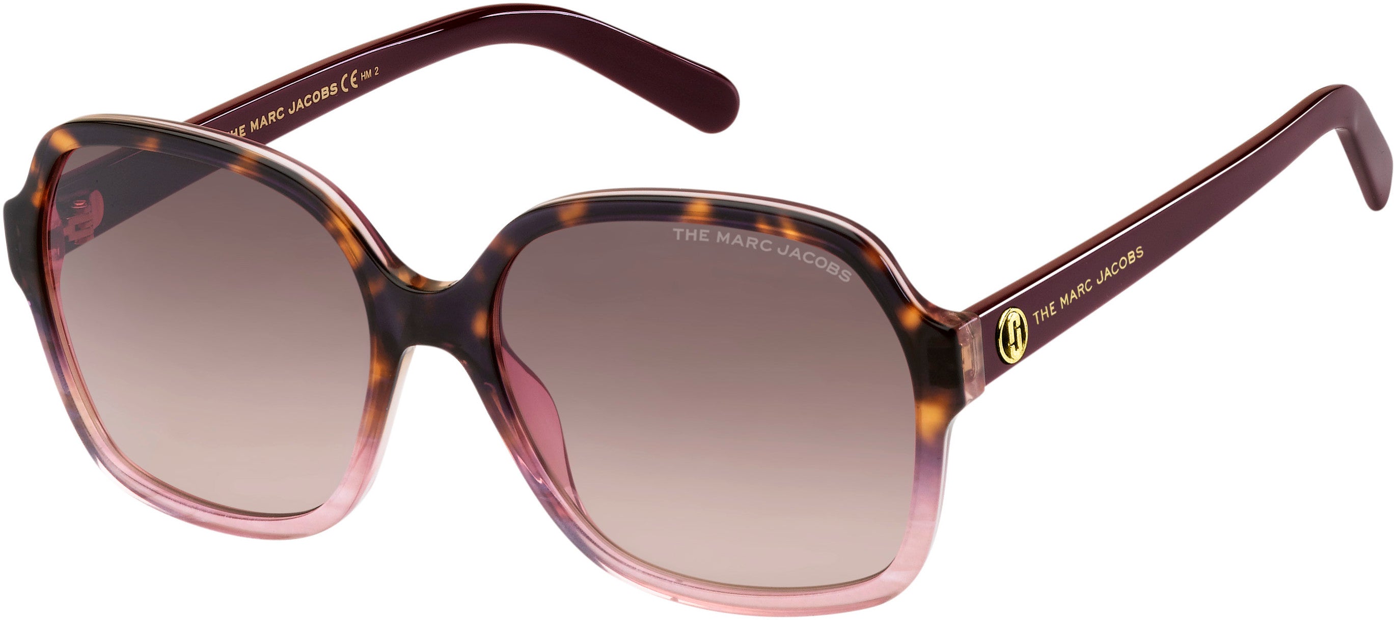 Marc Jacobs Marc 526/S Square Sunglasses 065T-065T  Havana Burgundy (3X Burgundy Shaded)