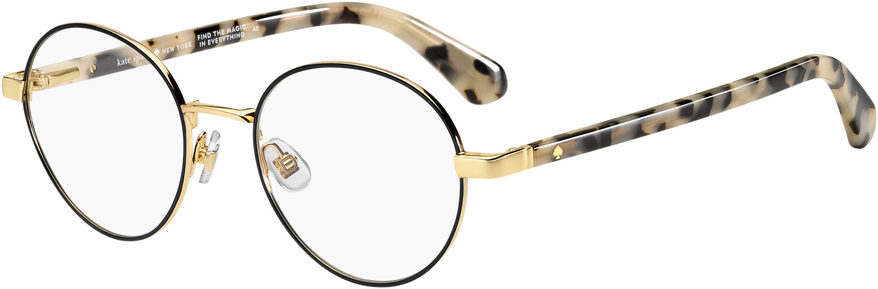 Kate Spade Marciann Oval Modified Eyeglasses 0RHL-0RHL  Gold Black (00 Demo Lens)