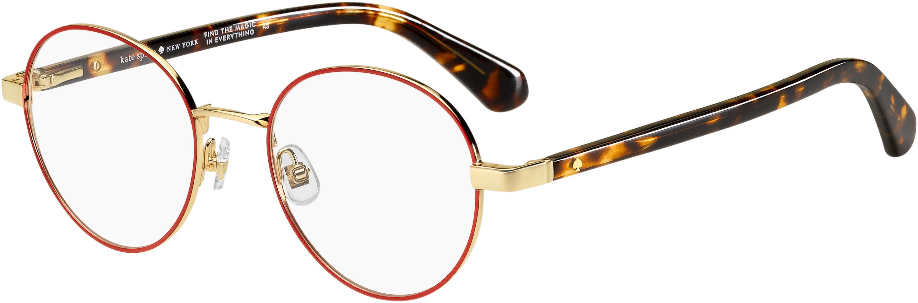 Kate Spade Marciann Oval Modified Eyeglasses 0Y11-0Y11  Gold Red (00 Demo Lens)
