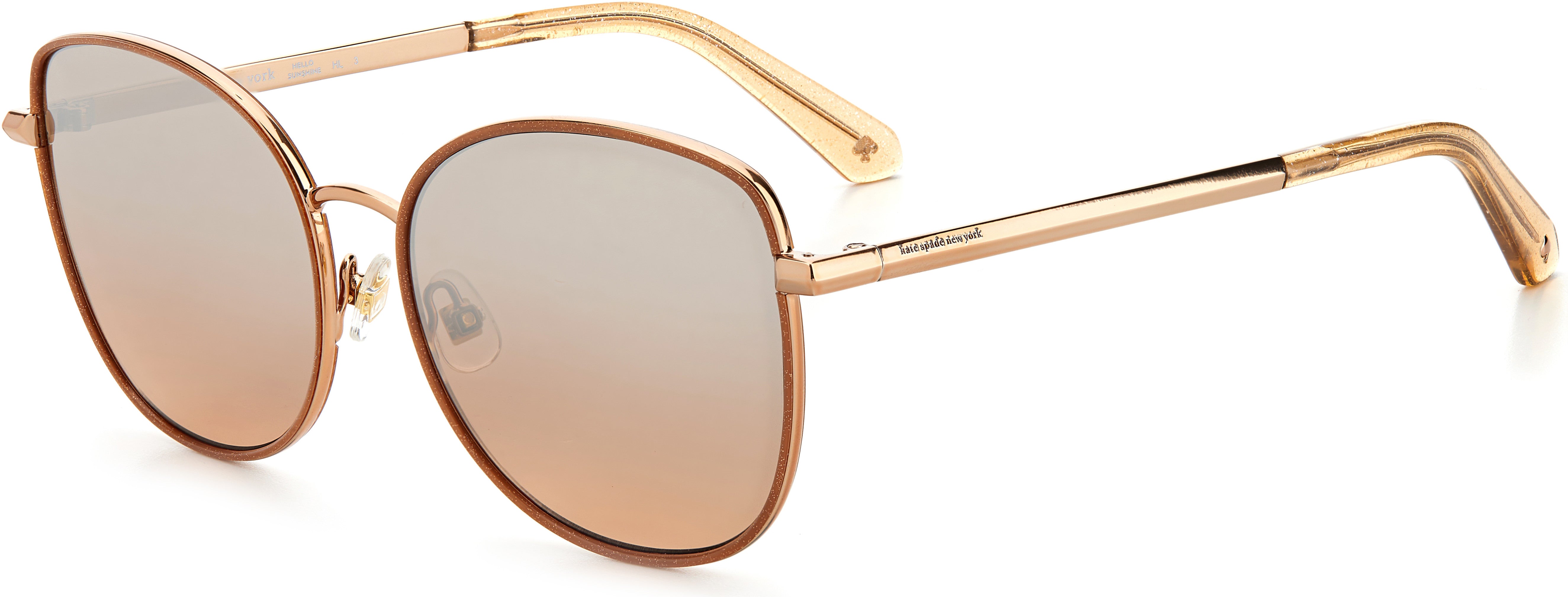 Kate Spade Maryam/G/S Oval Modified Sunglasses 0AU2-0AU2  Red Gold (G4 Silver Mirror Shaded Brown)