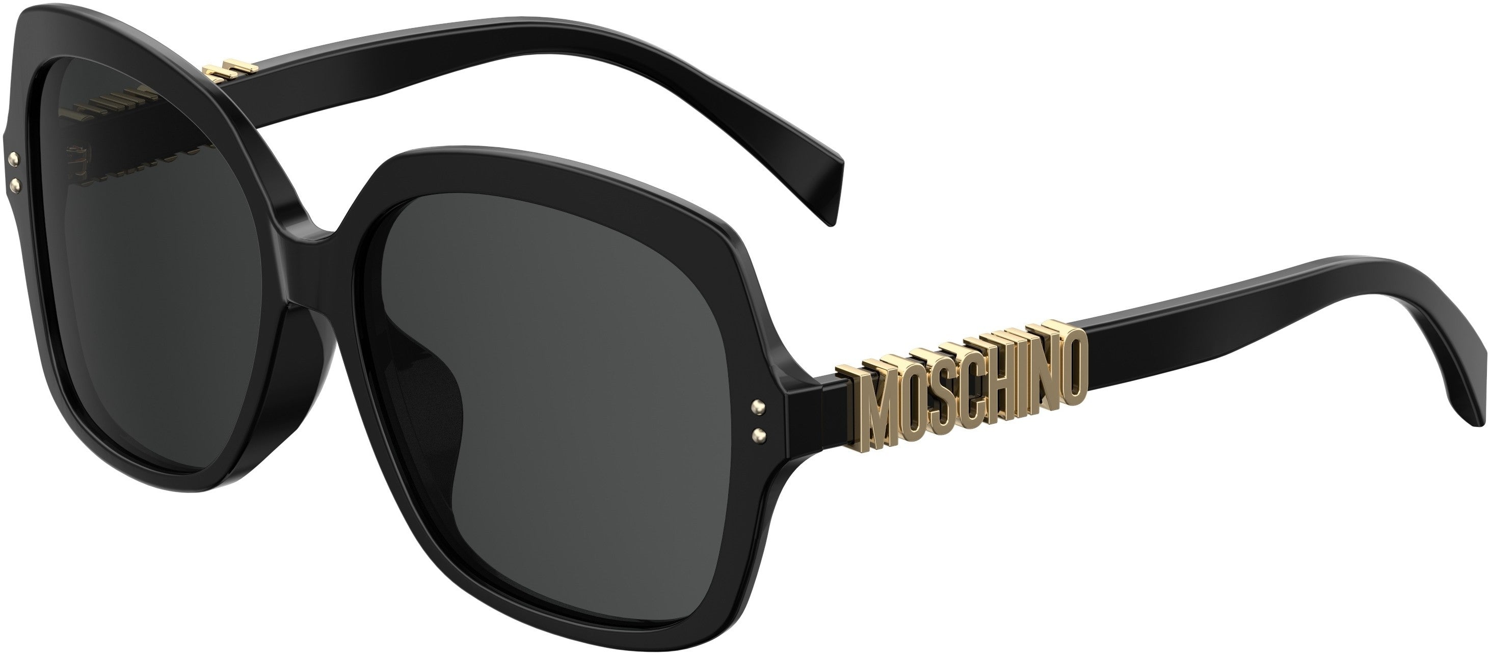  Moschino 014/F/S Square Sunglasses 0807-0807  Black (IR Gray)