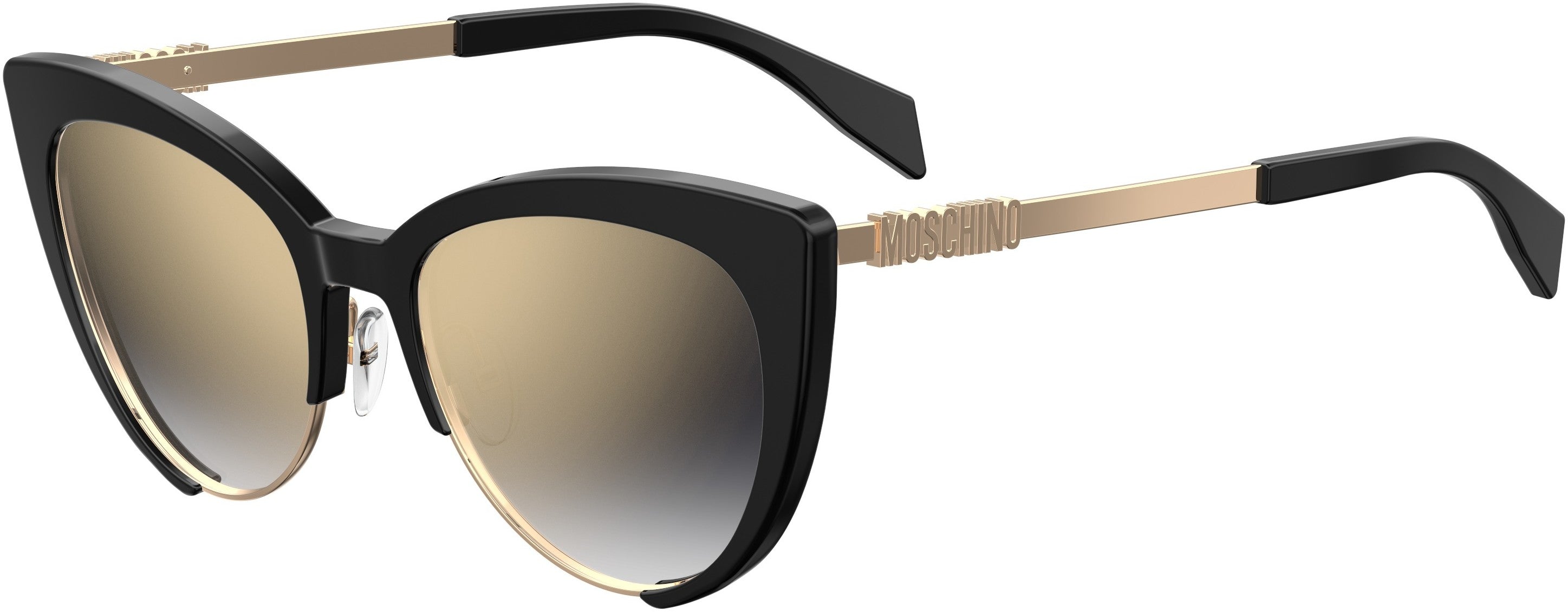  Moschino 040/S Cat Eye/butterfly Sunglasses 0807-0807  Black (FQ Gray Sf Gold Sp)