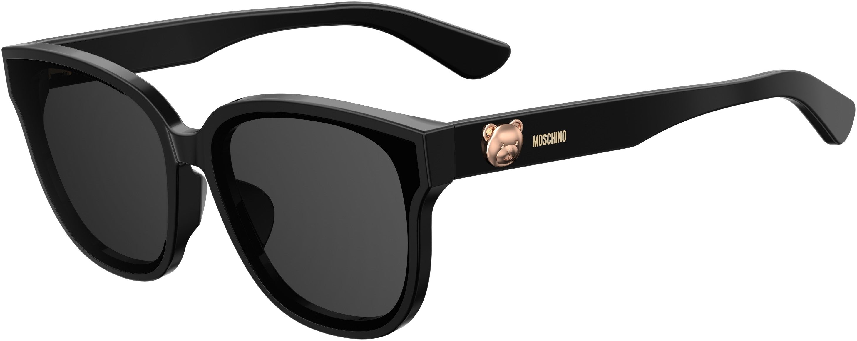  Moschino 060/F/S Rectangular Sunglasses 0807-0807  Black (IR Gray)