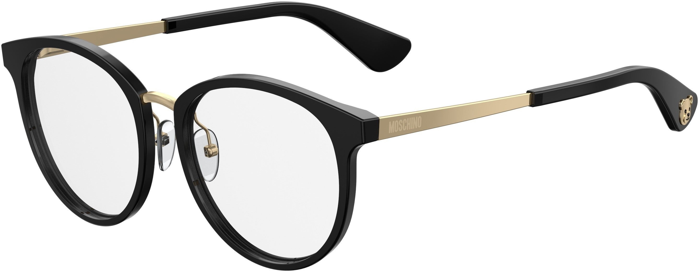  Moschino 507 Oval Modified Eyeglasses 0807-0807  Black (00 Demo Lens)