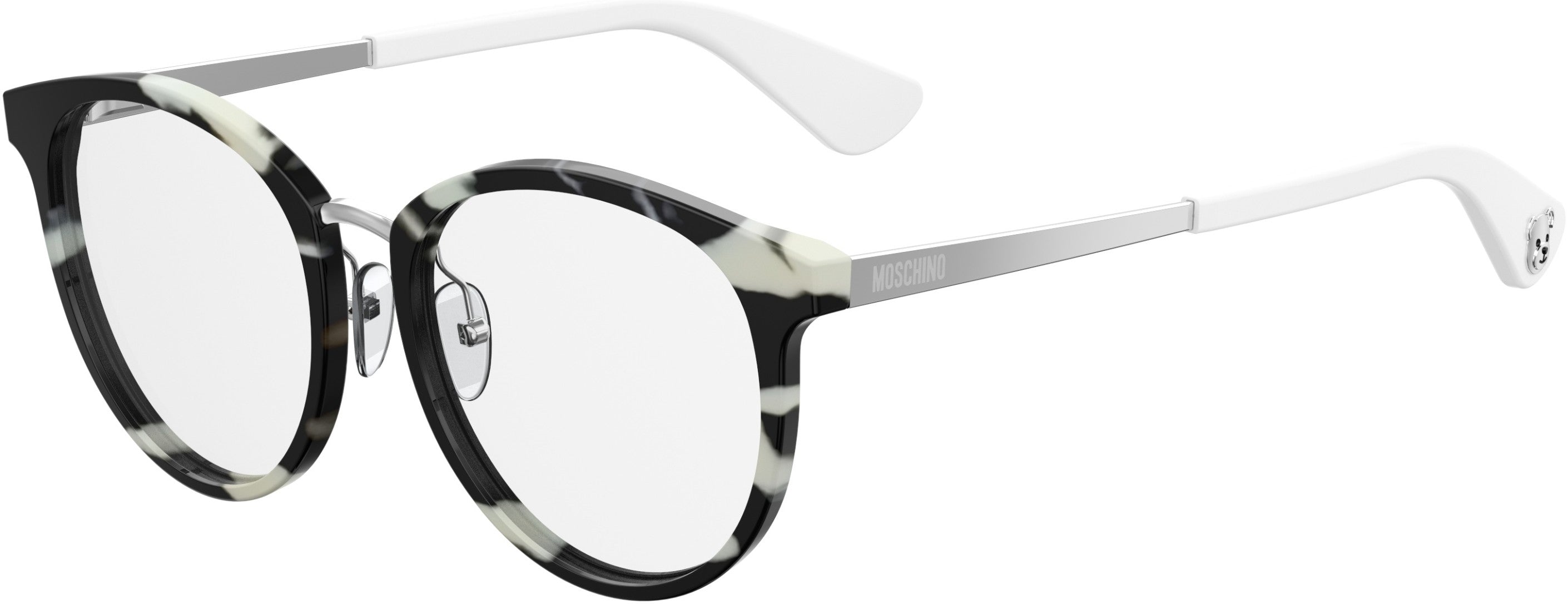  Moschino 507 Oval Modified Eyeglasses 0WR7-0WR7  Black Havana (00 Demo Lens)