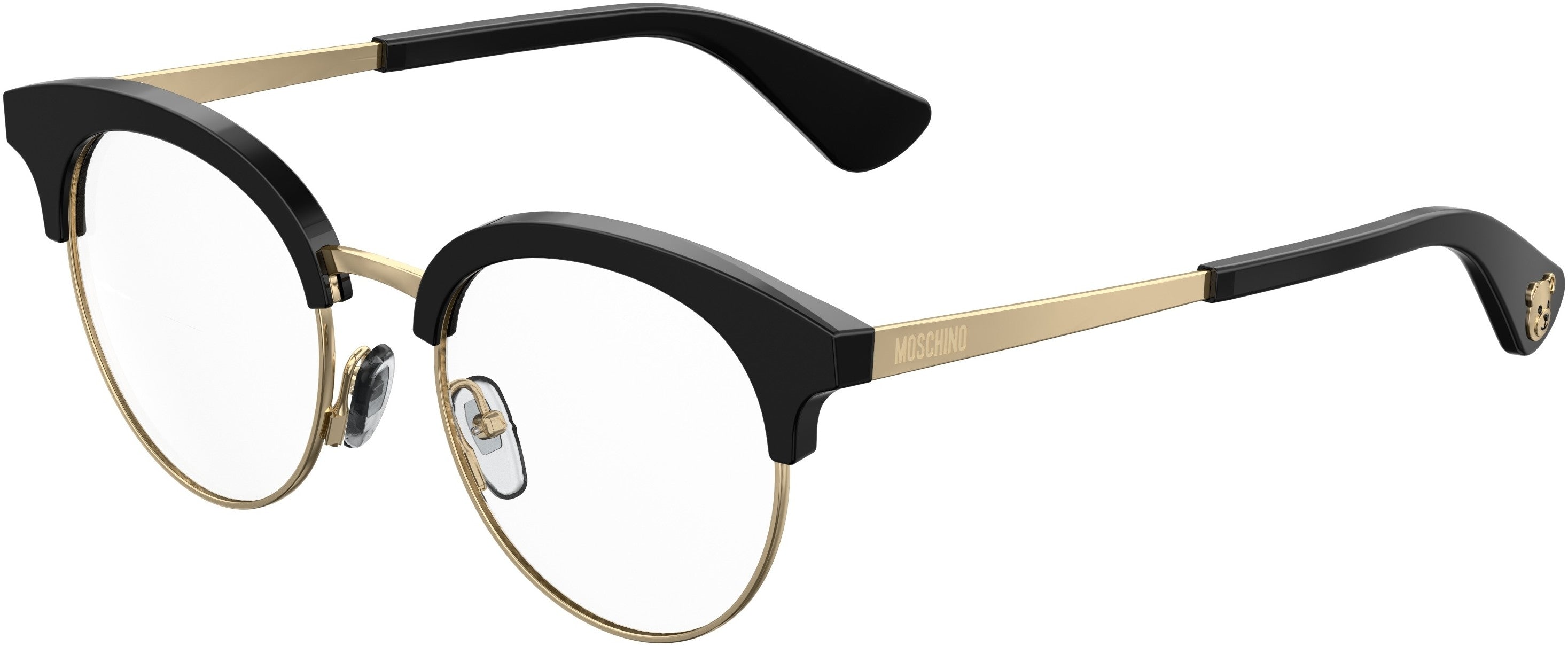  Moschino 514 Oval Modified Eyeglasses 0807-0807  Black (00 Demo Lens)