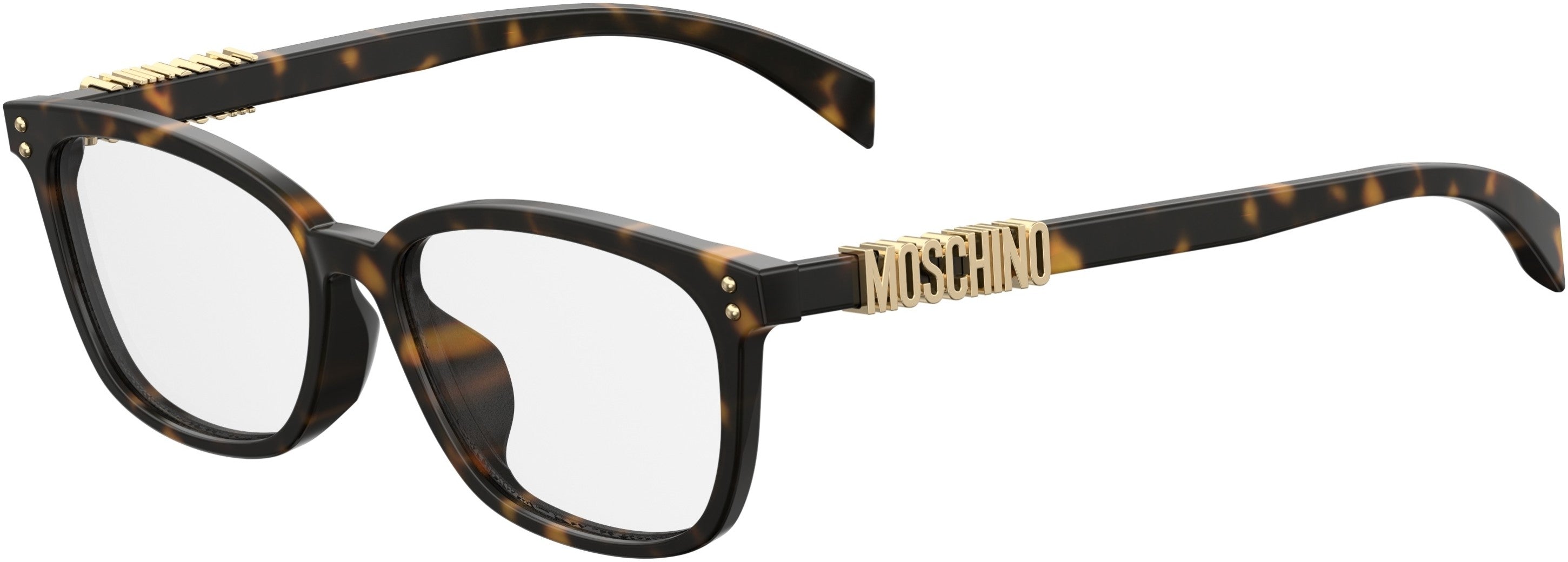  Moschino 515/F Rectangular Eyeglasses 0086-0086  Dark Havana (00 Demo Lens)