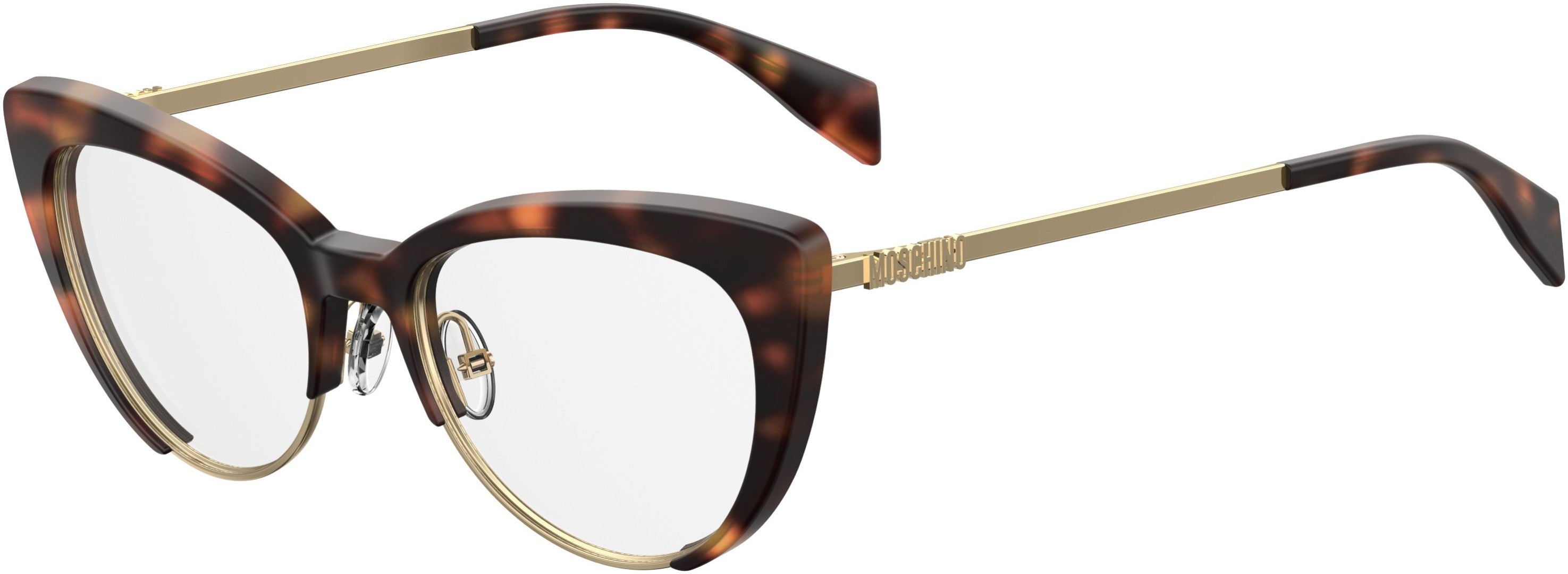  Moschino 521 Cat Eye/butterfly Eyeglasses 0086-0086  Dark Havana (00 Demo Lens)