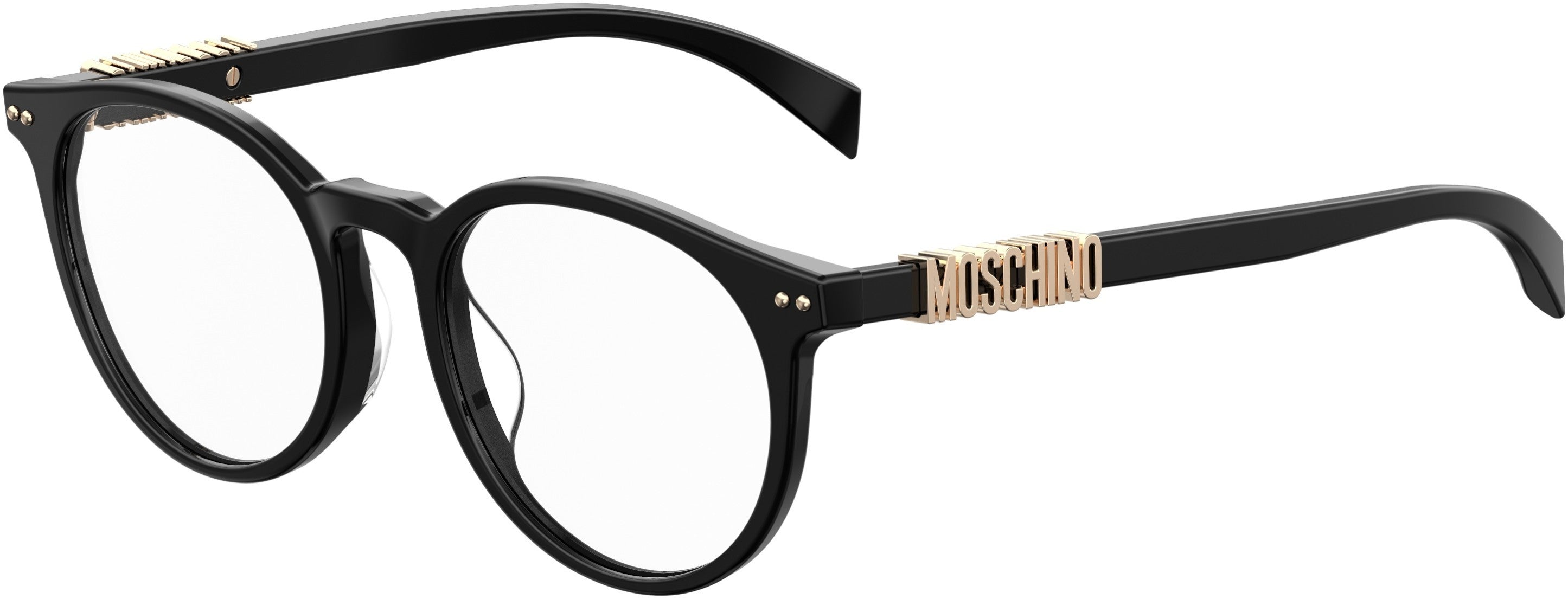  Moschino 525/F Oval Modified Eyeglasses 0807-0807  Black (00 Demo Lens)