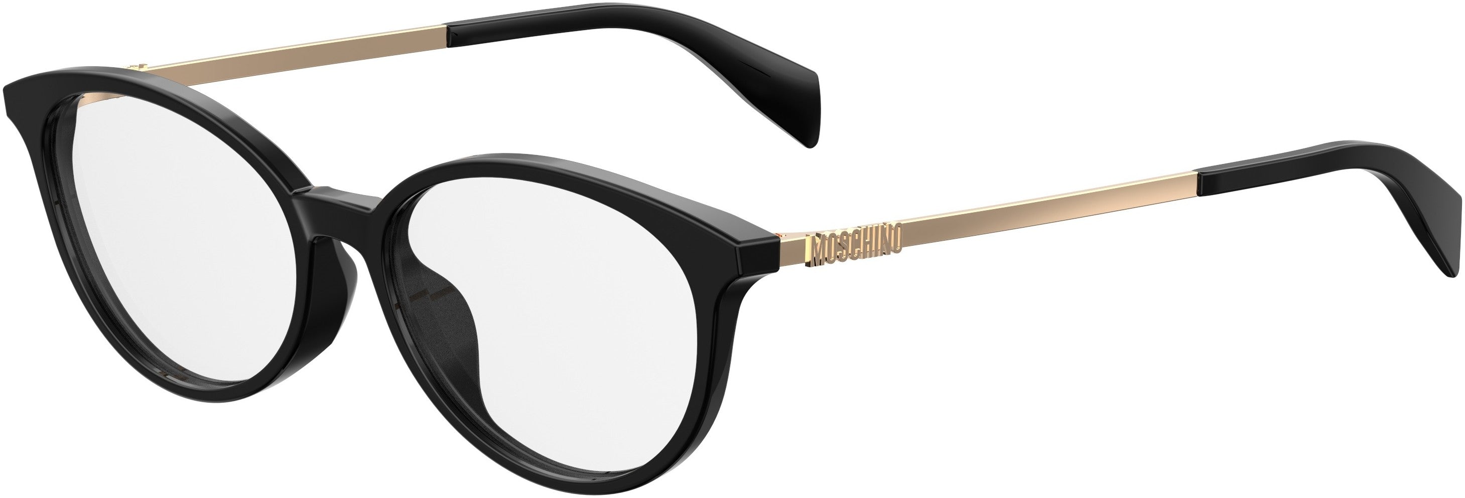  Moschino 526/F Oval Modified Eyeglasses 0807-0807  Black (00 Demo Lens)
