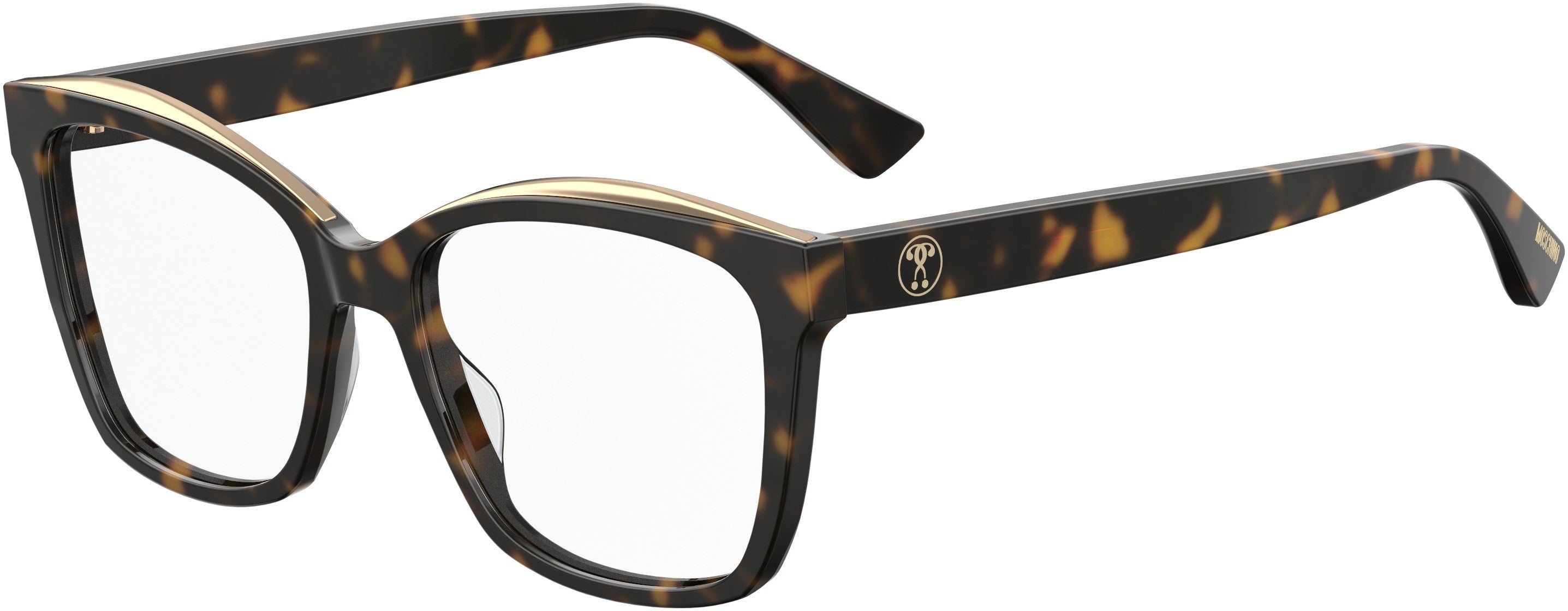  Moschino 528 Rectangular Eyeglasses 0086-0086  Dark Havana (00 Demo Lens)