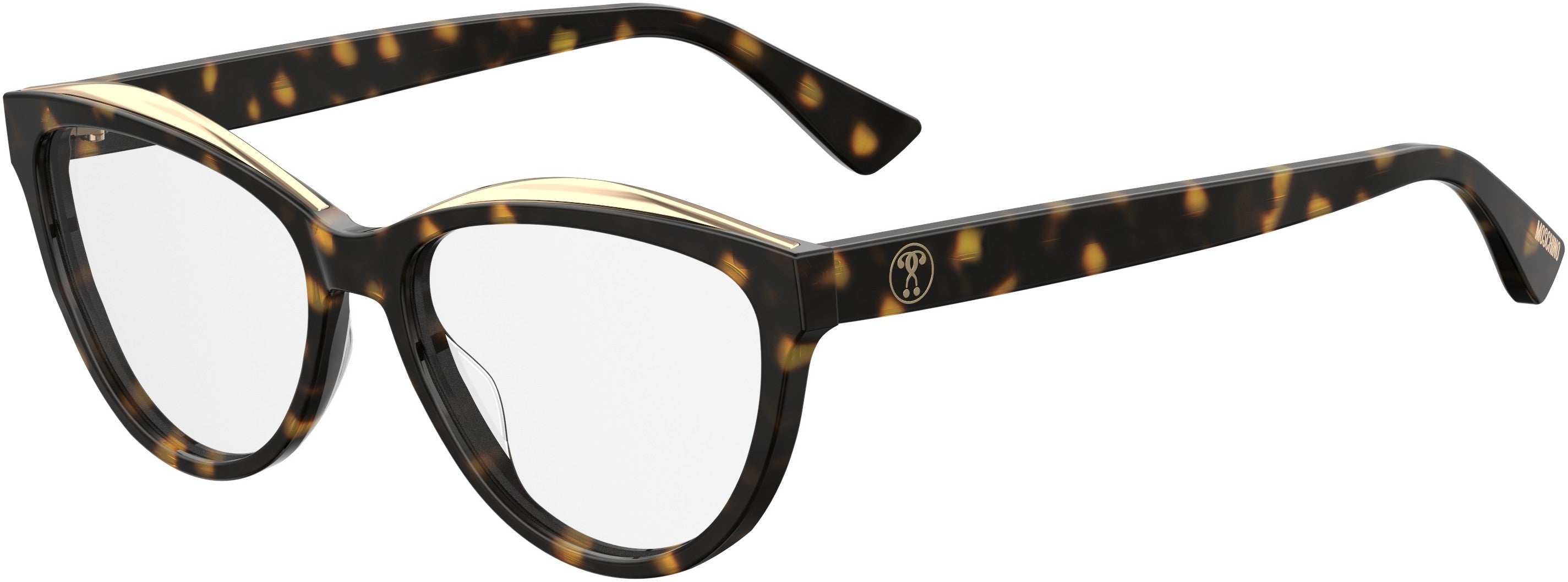  Moschino 529 Cat Eye/butterfly Eyeglasses 0086-0086  Dark Havana (00 Demo Lens)