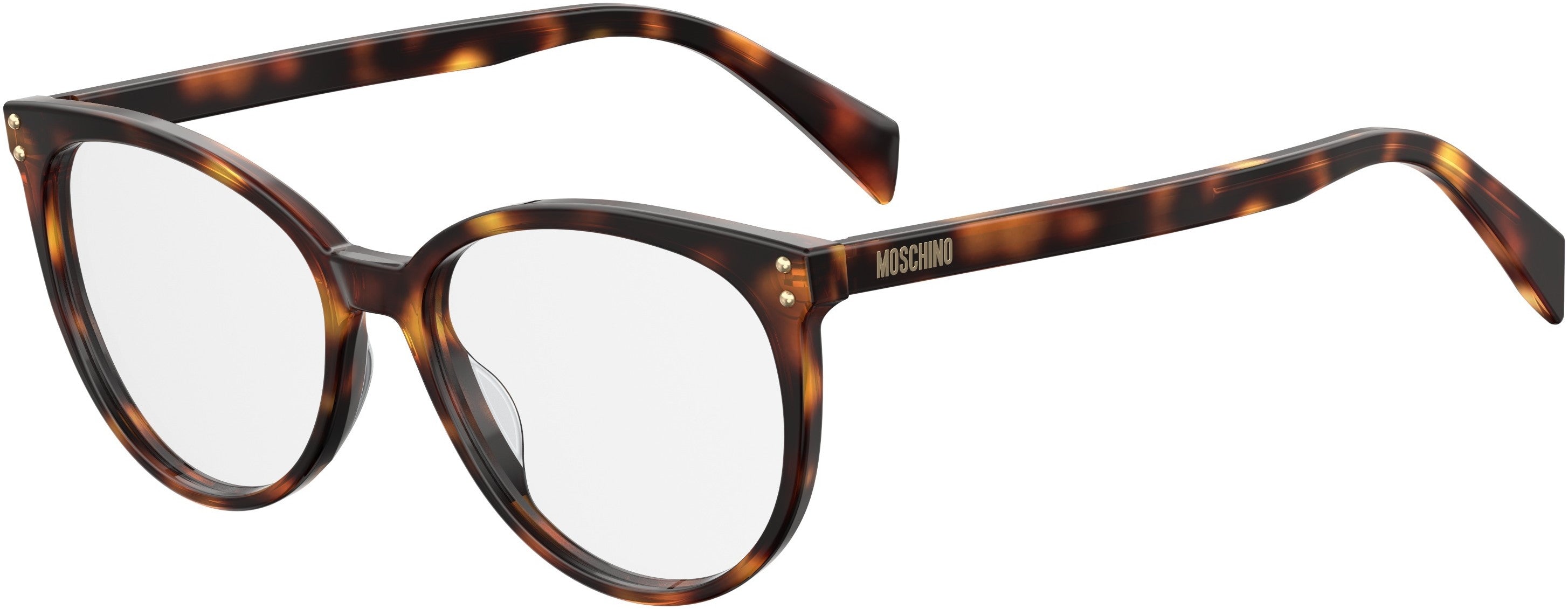  Moschino 535 Oval Modified Eyeglasses 0086-0086  Dark Havana (00 Demo Lens)