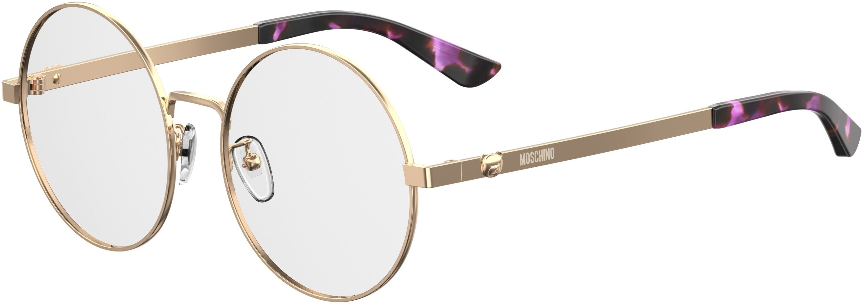  Moschino 538/F Oval Modified Eyeglasses 0000-0000  Rose Gold (00 Demo Lens)