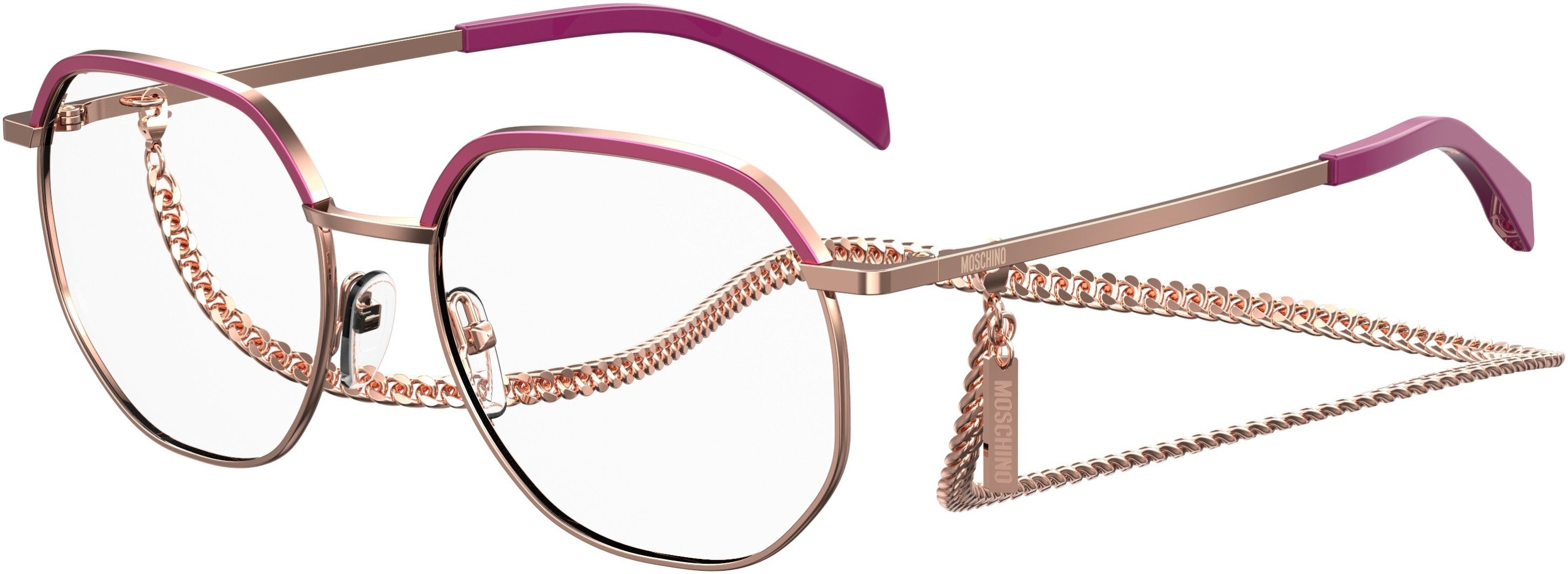  Moschino 542 Square Eyeglasses 0MU1-0MU1  Fuchsia (00 Demo Lens)