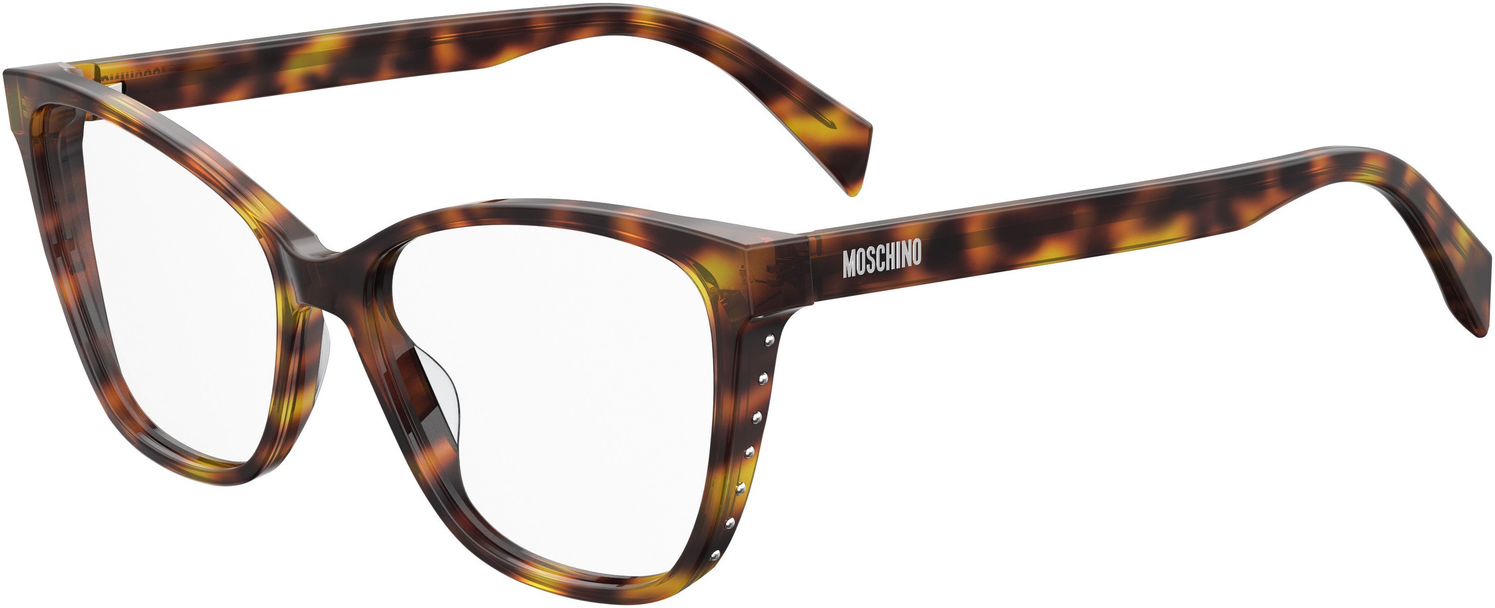  Moschino 550 Cat Eye/butterfly Eyeglasses 0086-0086  Dark Havana (00 Demo Lens)