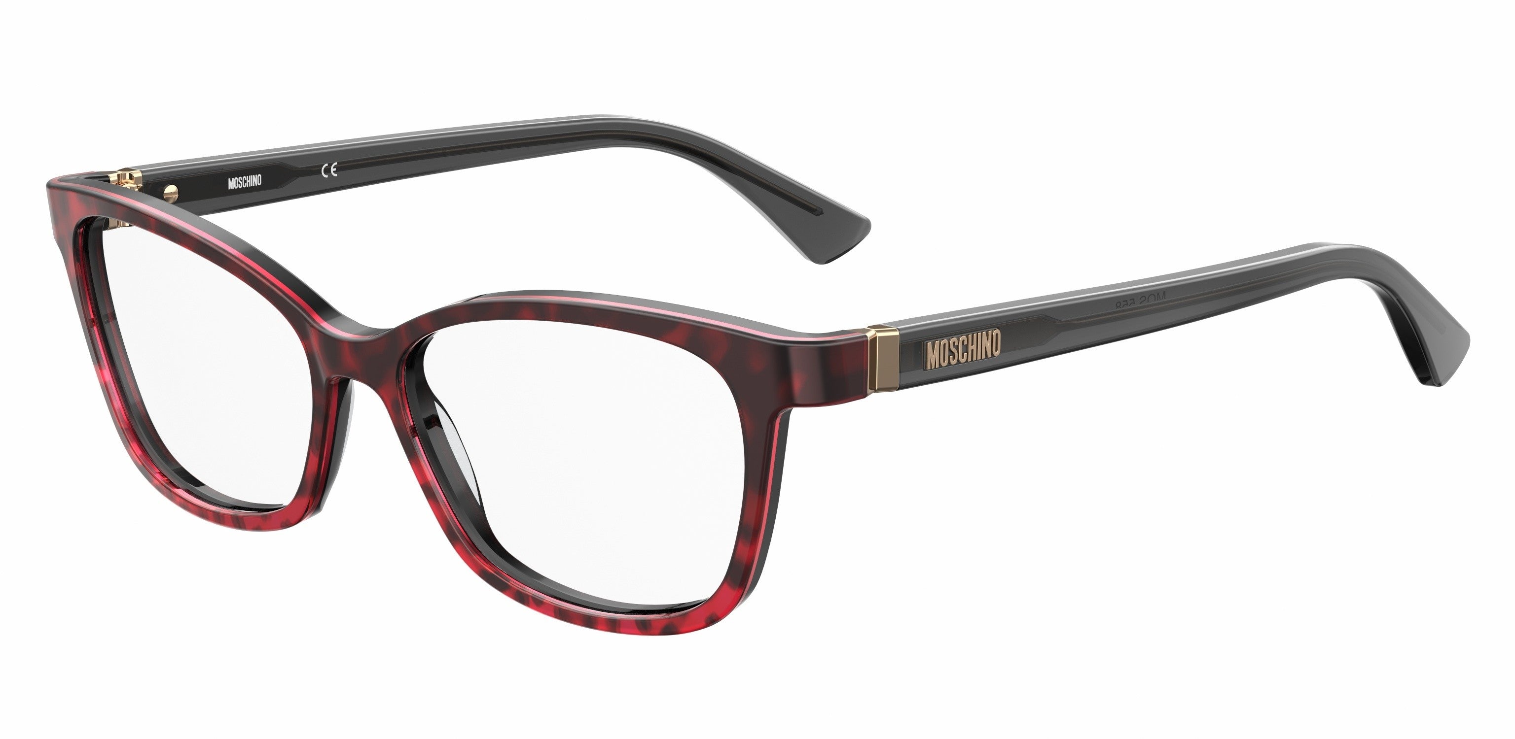  Moschino 558 Cat Eye/butterfly Eyeglasses 03VJ-03VJ  Redleopbr (00 Demo Lens)