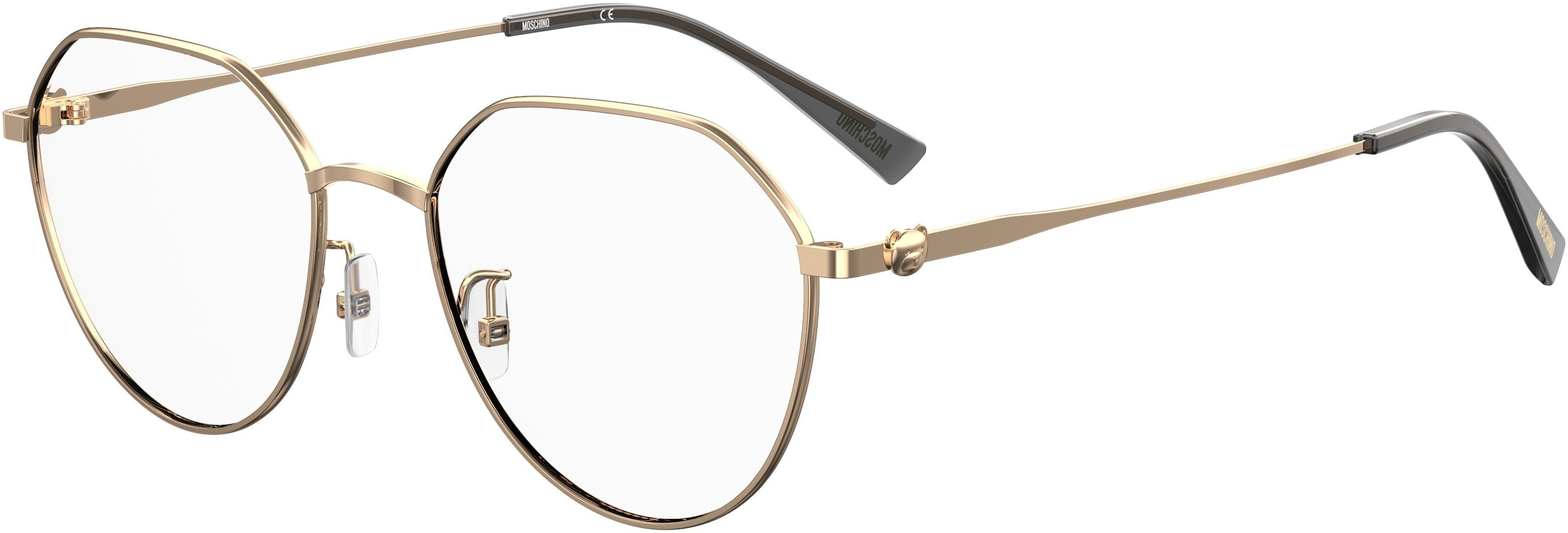  Moschino 564/F Geometric Eyeglasses 0J5G-0J5G  Gold (00 Demo Lens)