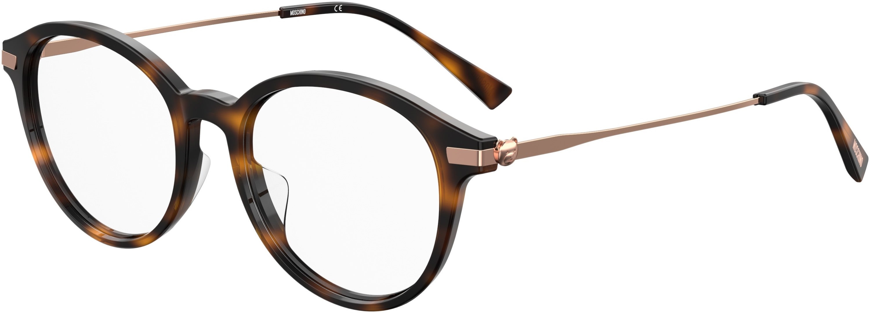  Moschino 566/F Tea Cup Eyeglasses 0086-0086  Dark Havana (00 Demo Lens)