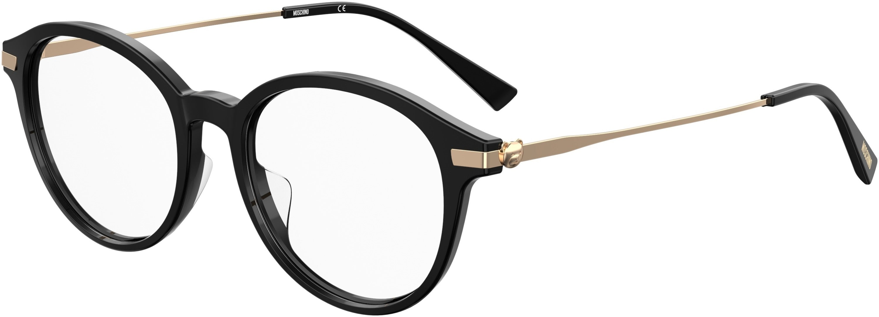 Moschino 566/F Tea Cup Eyeglasses 0807-0807  Black (00 Demo Lens)