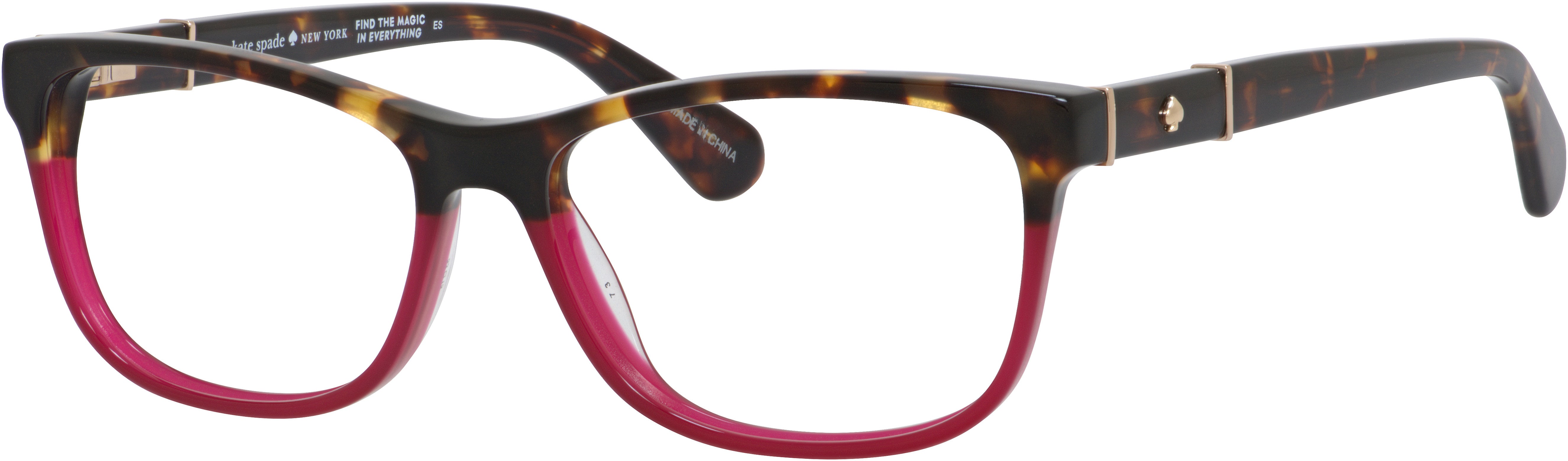 Kate Spade Myrna Rectangular Eyeglasses 065T-065T  Dark Havana Burgundy (00 Demo Lens)