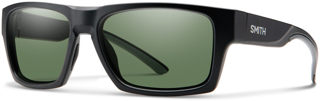 Smith Outlier 2 Rectangular Sunglasses 0003-0003  Matte Black (L7 Polarized Green CP)