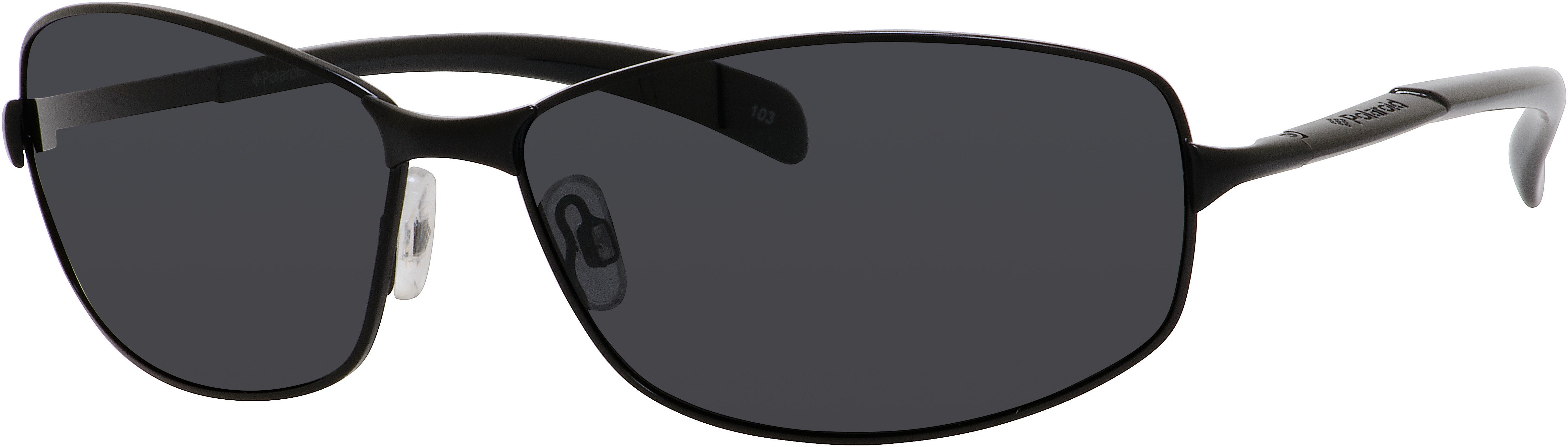 Polaroid Core Polaroid 4126 Rectangular Sunglasses 0KIH-0KIH  A- Black (Y2 Gray Polarized)