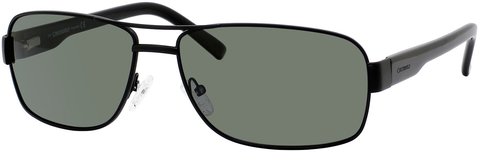 Chesterfield Pioneer/S Navigator Sunglasses 91TP-91TP  Matte Black (RC Green Polarized)