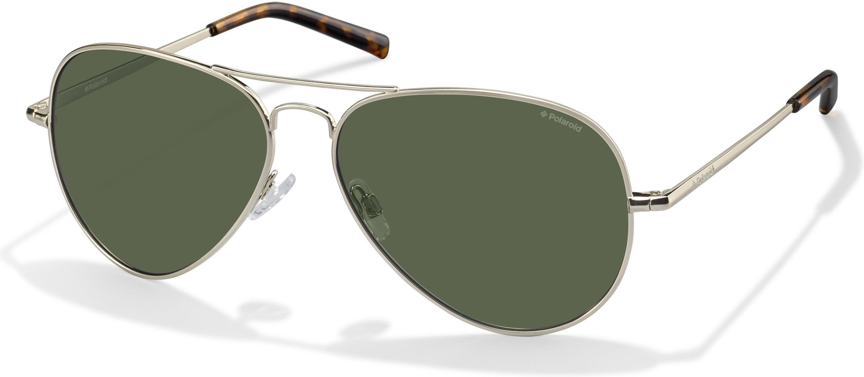 Polaroid Core Polaroid 1017/S Aviator Sunglasses 03YG-03YG  Light Gold (H8 Green Polarized)