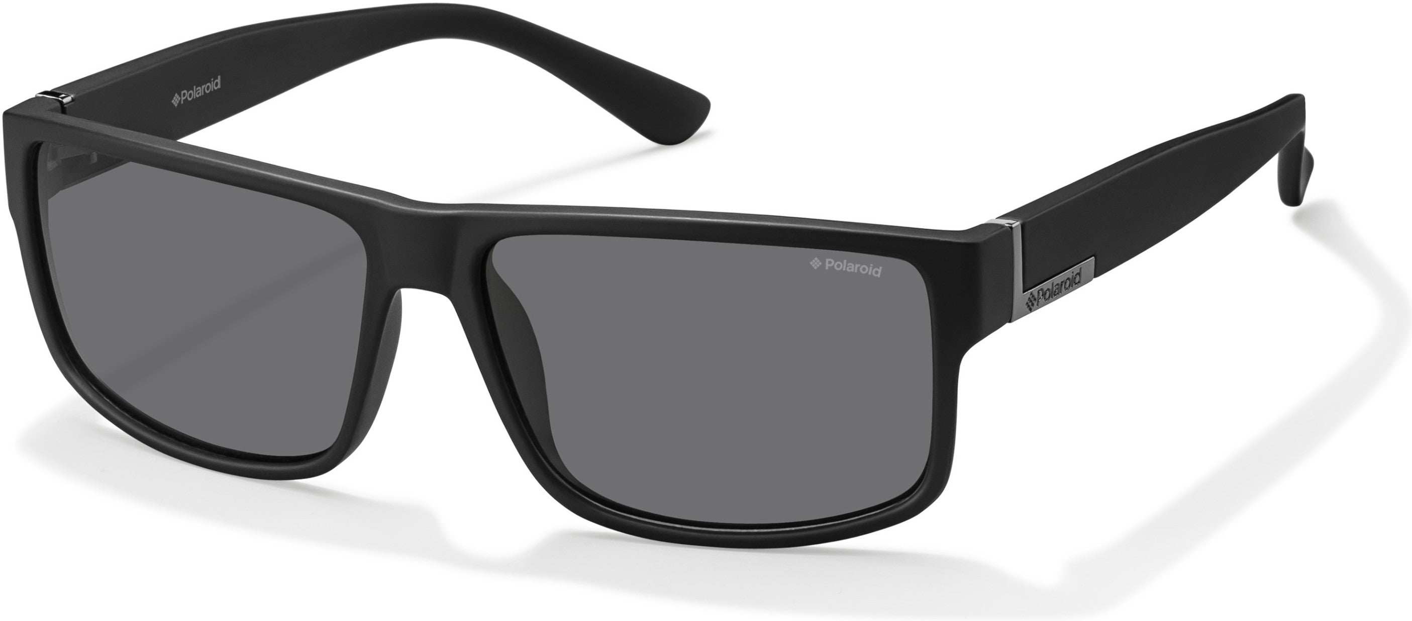 Polaroid Core Polaroid 2030/S Rectangular Sunglasses 0DL5-0DL5  Matte Black (Y2 Gray Polarized)